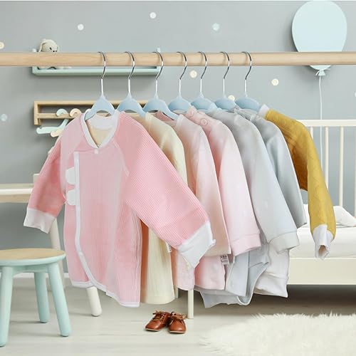 Miniatura 6 de LEMEGA Percha de terciopelo para bebé, paquete de 15 unidades, colgador de ropa de bebé con diseño de muescas, perchas ultrafinas para niños que