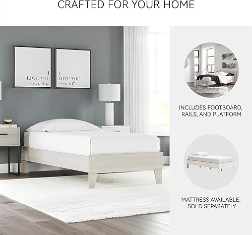 Miniatura 151 de Signature Design by Ashley Socalle Casual Twin Panel Platform Bed, Foundation or Box Spring Not Needed, Black Negro -,Blanco,Azul,Marrón miel,Beige