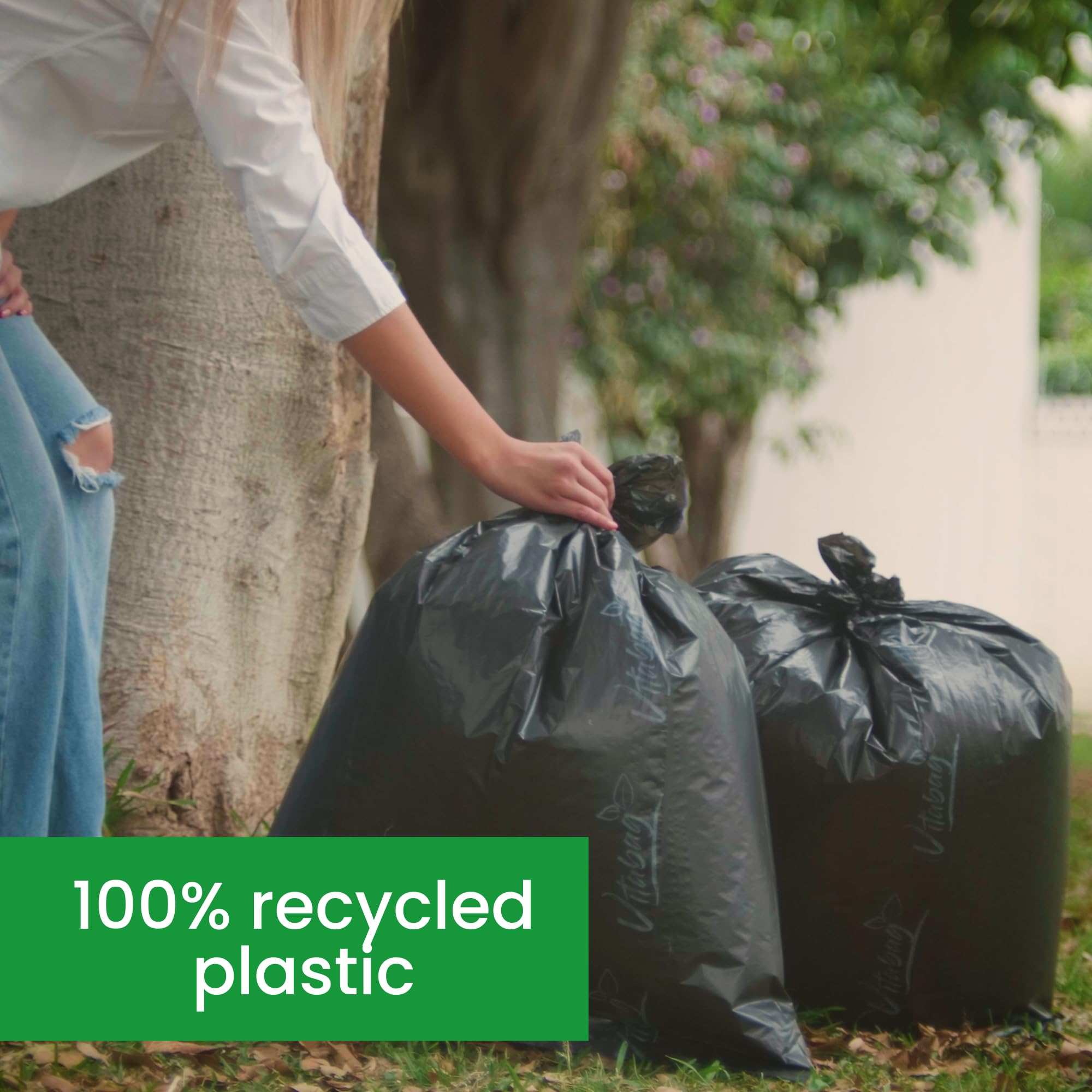 Vitabag Biologisch abbaubarer Home Line Müllbeutel, Doseneinlage, 100 l hoch, umweltfreundlich, 100 % aus recyceltem Produkt, super stark, kein Verschütten, 72 Stück