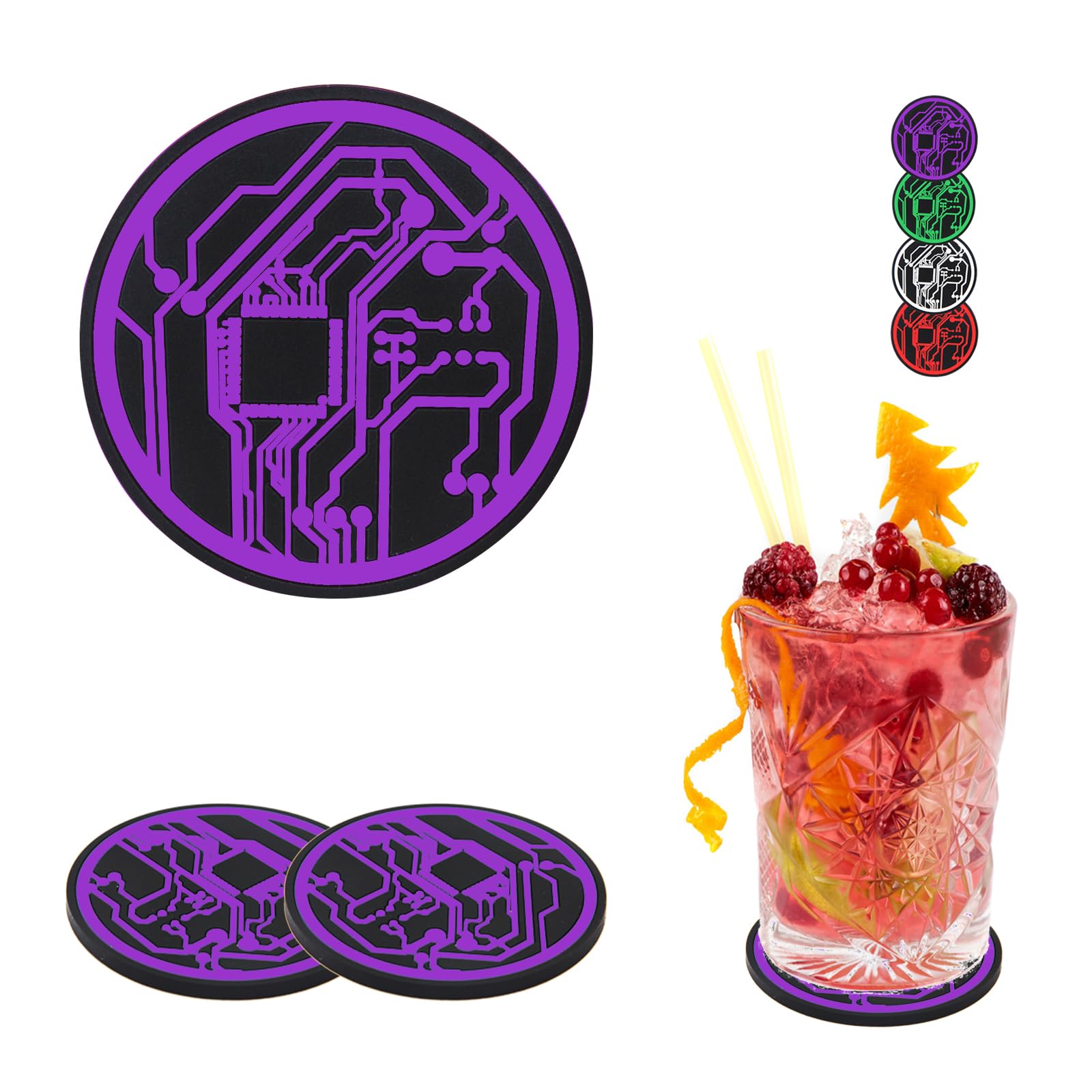 Car Cup Coasters 2 Pack, 2.75 Inch Soft Rubber Pad, Universal Auto Cup Holder Drink Coasters, Auto Cup Holder Insert Drink Coaster Car Interior