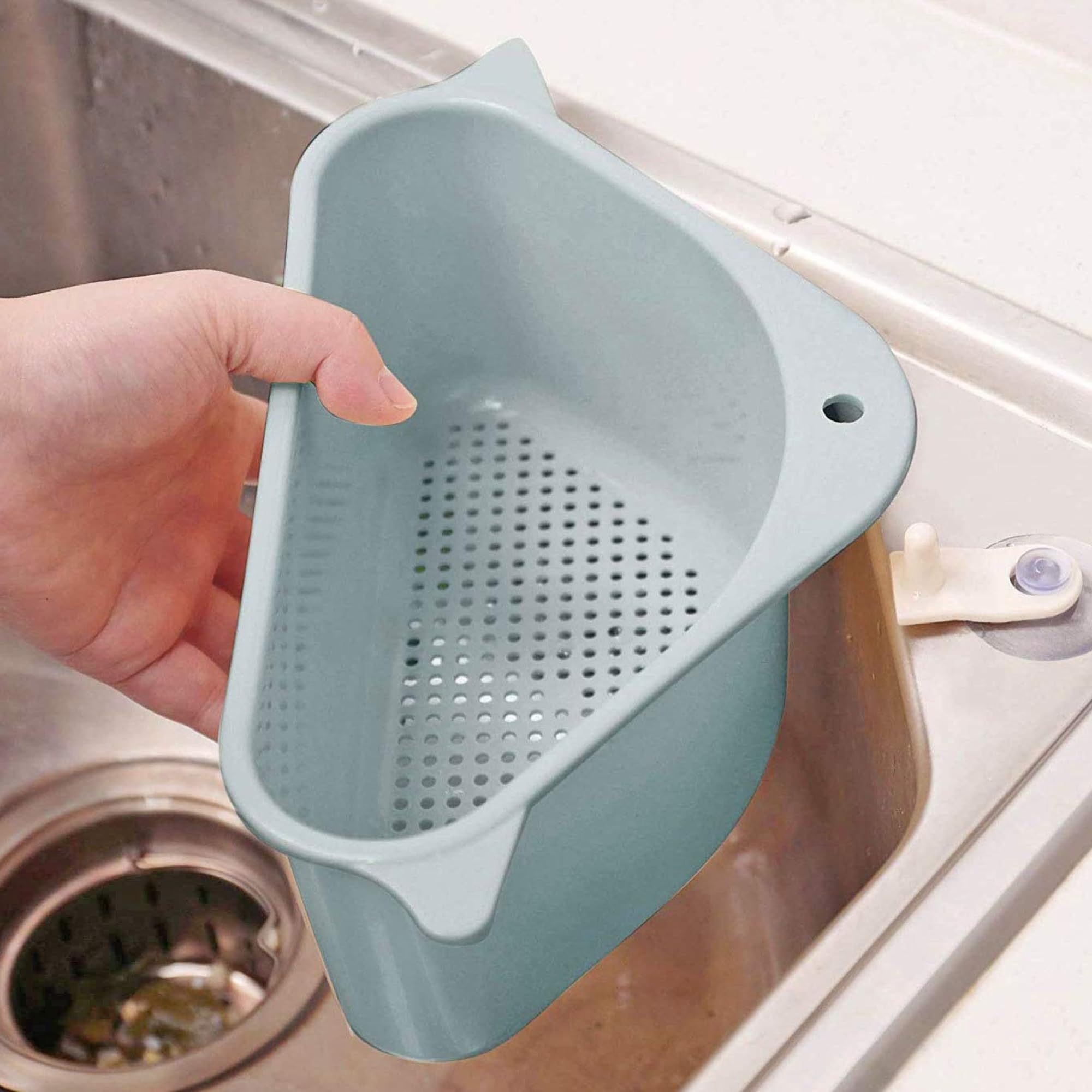 SINGHAL Plastic Triangle Shape Sink Storage Rack Drain Shelf Suction Cup Sink Soap Holder Kitchen Sucker Storage Drain Rack Corner Organizer, Multifunctional Kitchen Drainer Storage Rack (Multicolor) (B0D9QYLWMT) Amazon Price History, Amazon Price Tracker