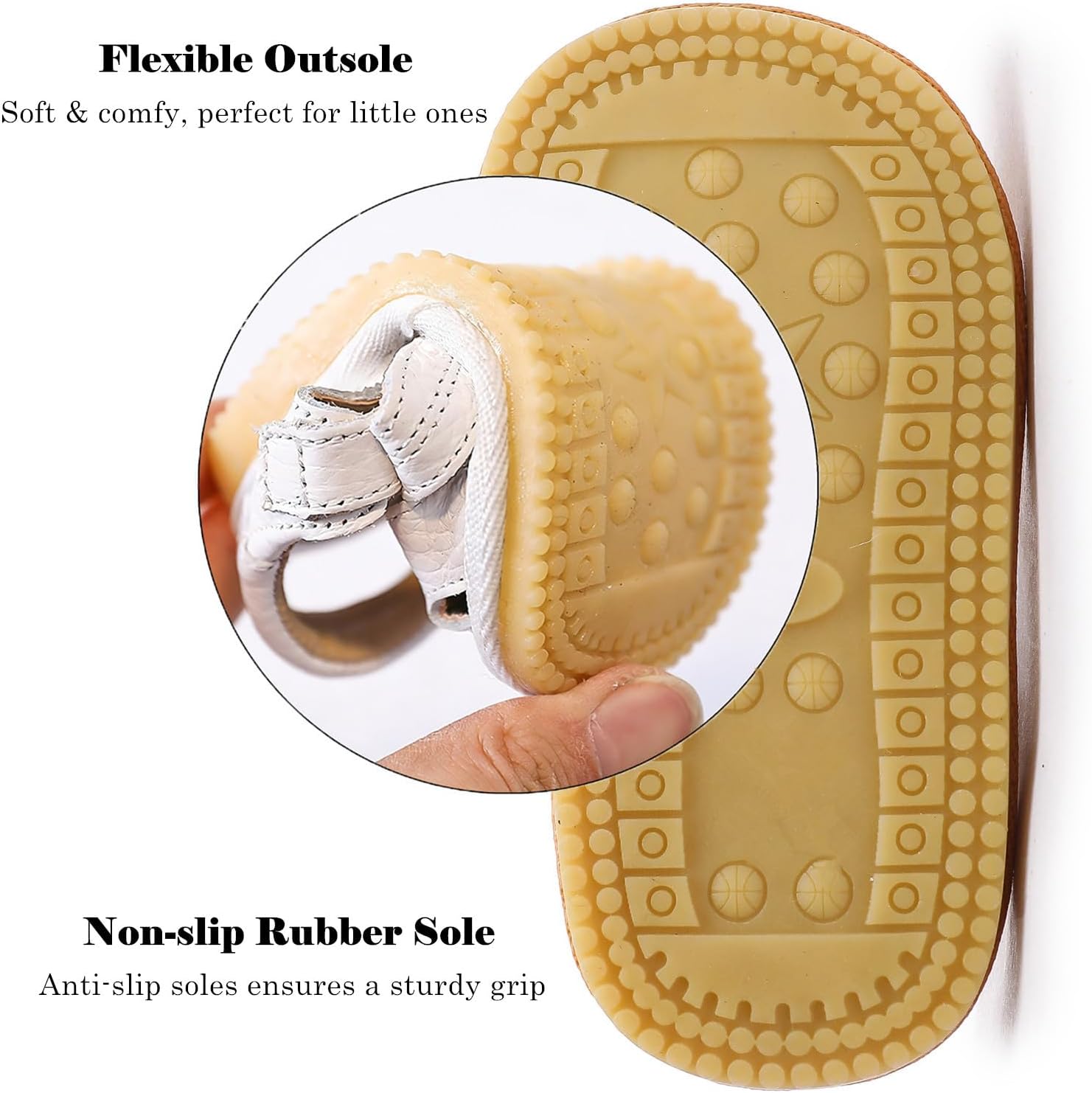 DADAWEN Boys Girls Leather Closed-Toe Athletic Sandals Baby Toddler Summer Breathable Lightweight Soft Sole Outdoor Sandals Walking Shoes