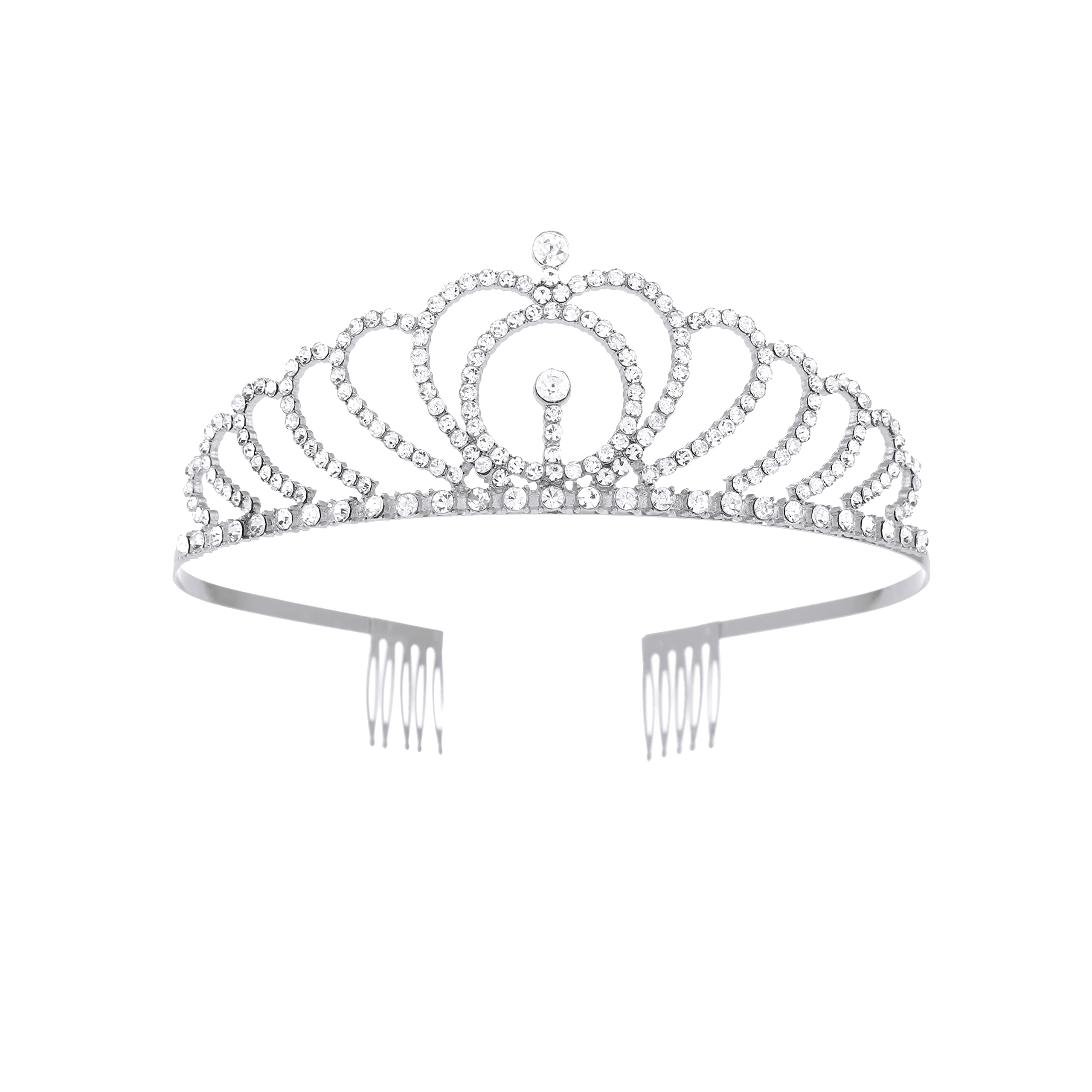 Yean Tiara de cristal con forma de lágrima, diadema para novia, boda, cumpleaños, accesorios para la cabeza para mujeres y niñas, Aleación, cristal, diamantes de imitación, plata, Estrás