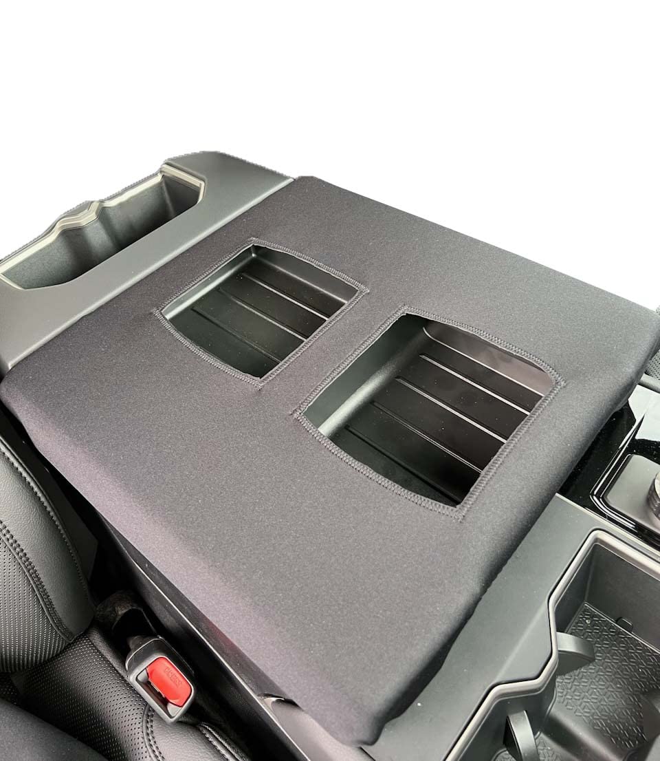 Car Console Covers Plus Hand Made in USA Designed for Toyota Tundra 2022-2026 Neoprene Auto Armrest Center Console Cover Protector Gray