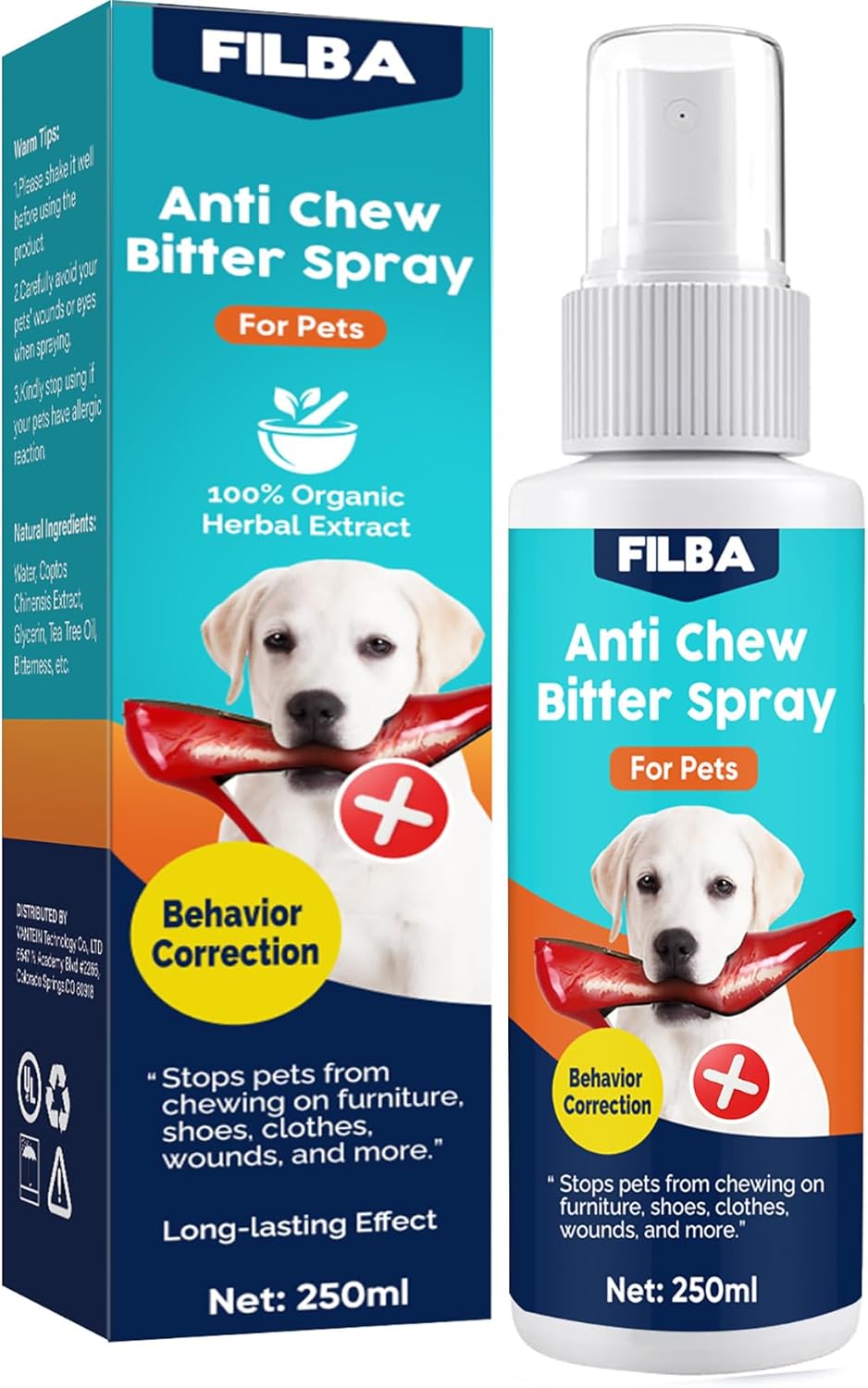 FILBA Upgraded Formula No Chew Spray for Dogs, 250ml Pet