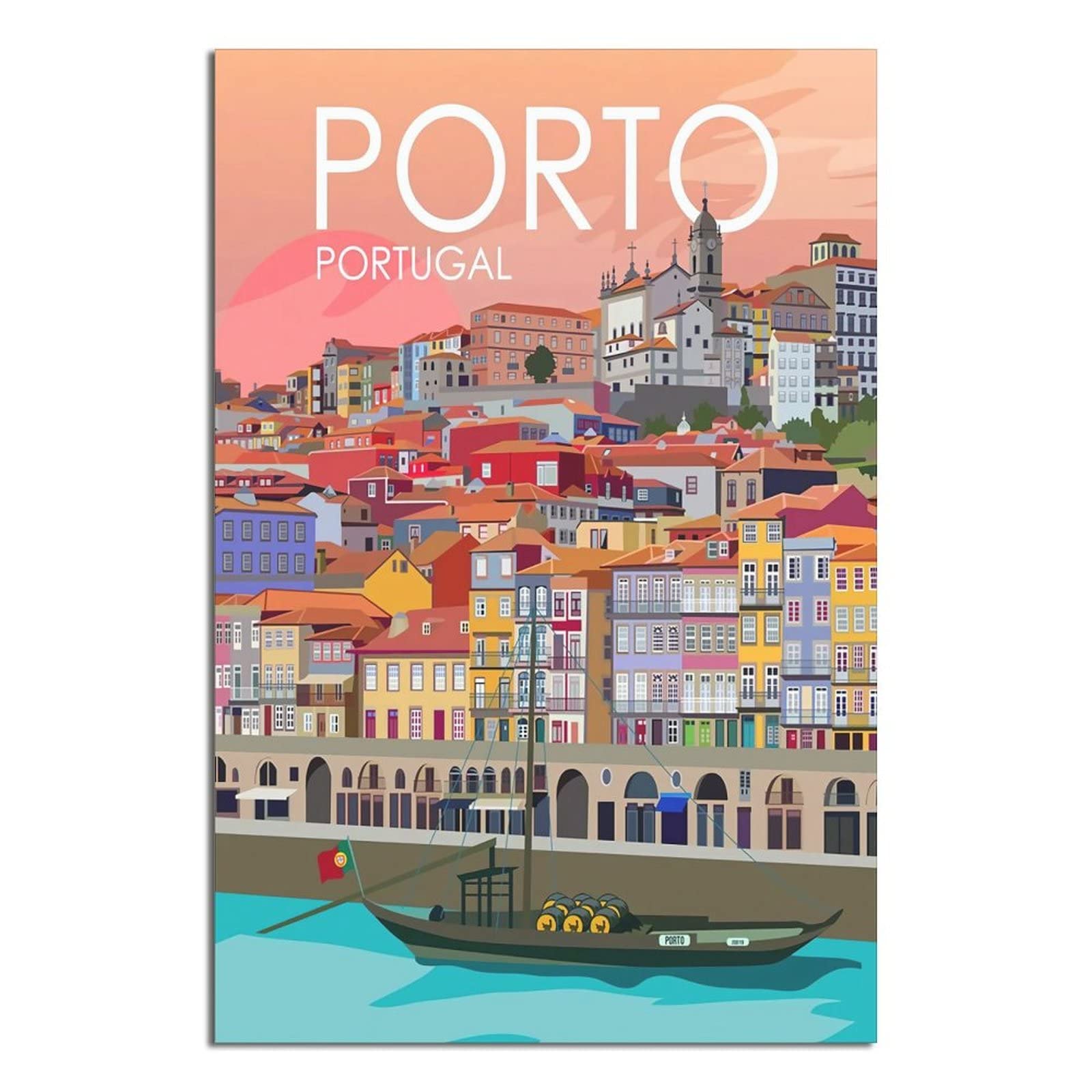 Metal Tin Sign Portugal Porto Tin Sign Vintage Rustic Decor Cave Coffee Shop Bar Bedroom Home Wall Decor Nostalgic Tin Sign 20x30cm