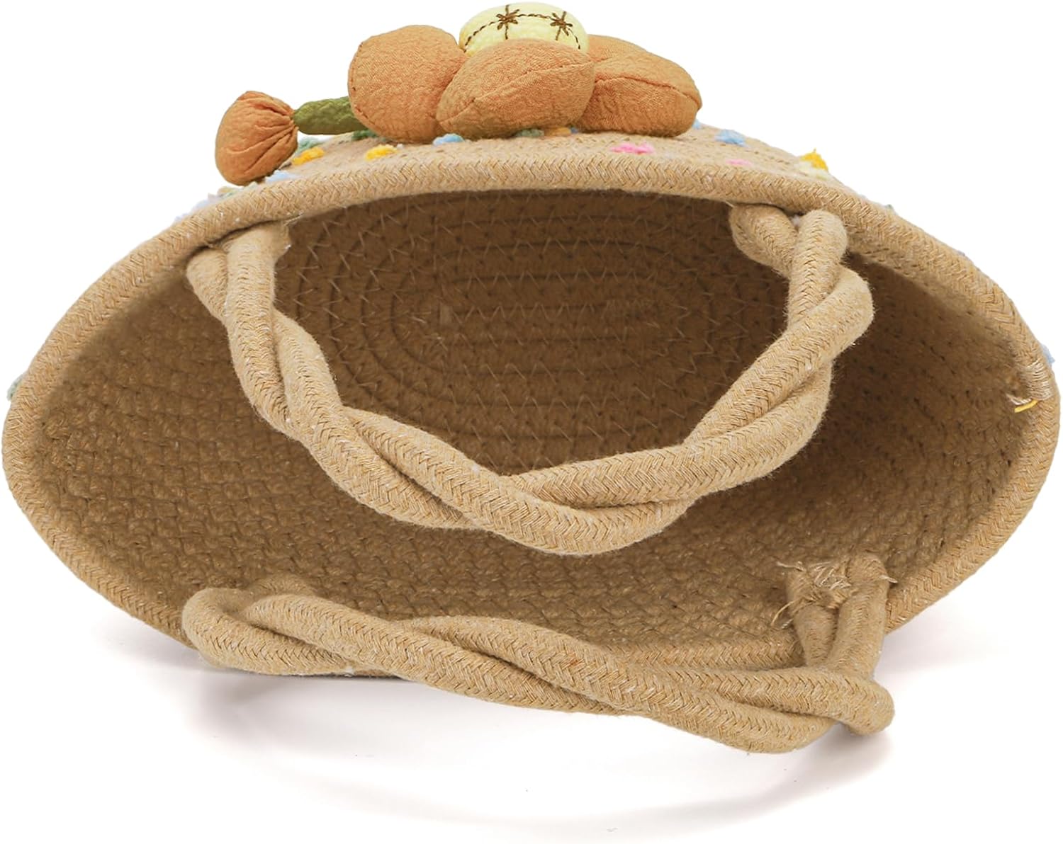 Dicunoy 2 PCS Little Girls Purses, Small Flower Handbags with Handles, Cute Easter Cotton Woven Beach Boho Bags for Princess, Outdoor Activities, Gift - Image 5