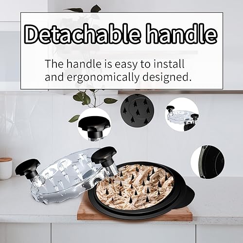 Miniatura 5 de Trituradora de pollo, herramienta trituradora de carne, herramienta trituradora de pechuga de pollo mejorada, trituradora de pollo con mango