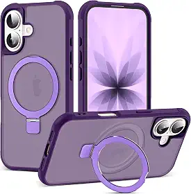 Capa compatível com iPhone 2025 com suporte magnético invisível de anel de vedação de grau militar, capa de telefone translúcida para iPhone 2025 de 6,1 polegadas [compatível com Mag-Safe