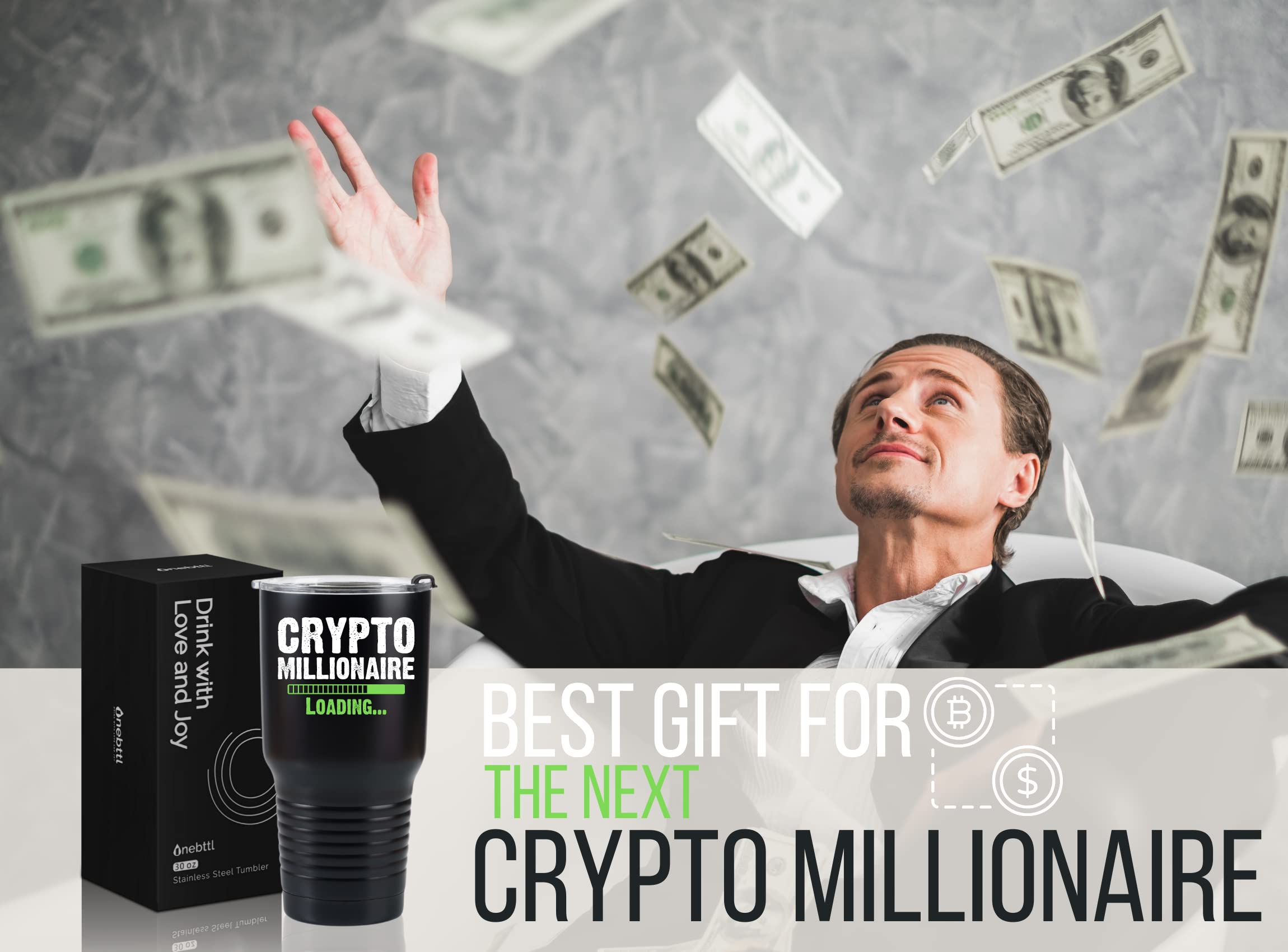 Onebttl Crypto Gifts for Men, Crypto Currency Gifts 30oz Stainless Steel  Insulated Tumbler with Spill-Proof Lid, Funny Gifts for Crypto Lovers,  Investment Gift - Crypto Millionaire Loading : Amazon.co.uk: Home & Kitchen