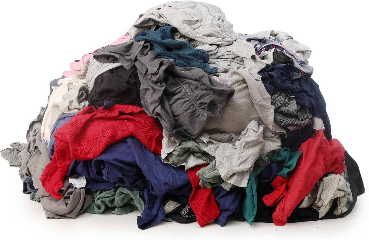 Huck & Terry Tshirt Bag of Rags Multicolored, Cotton Blend, Paint Cloth and Multipurpose, Kitchen, Auto, Staining Rags, Lint Free Absorbent Washable 18 x 18 in (8 LBS)