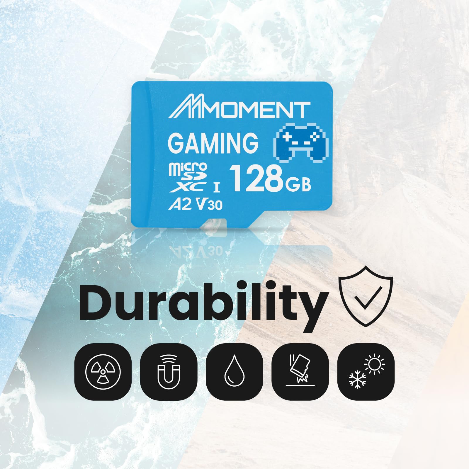 MMOMENT Scheda microSDXC MM23 PRO da 128 GB per gaming, A2 V30 U3, lettura fino a 160 MB/s, scrittura fino a 130 MB/s, dispositivi di gioco portatili