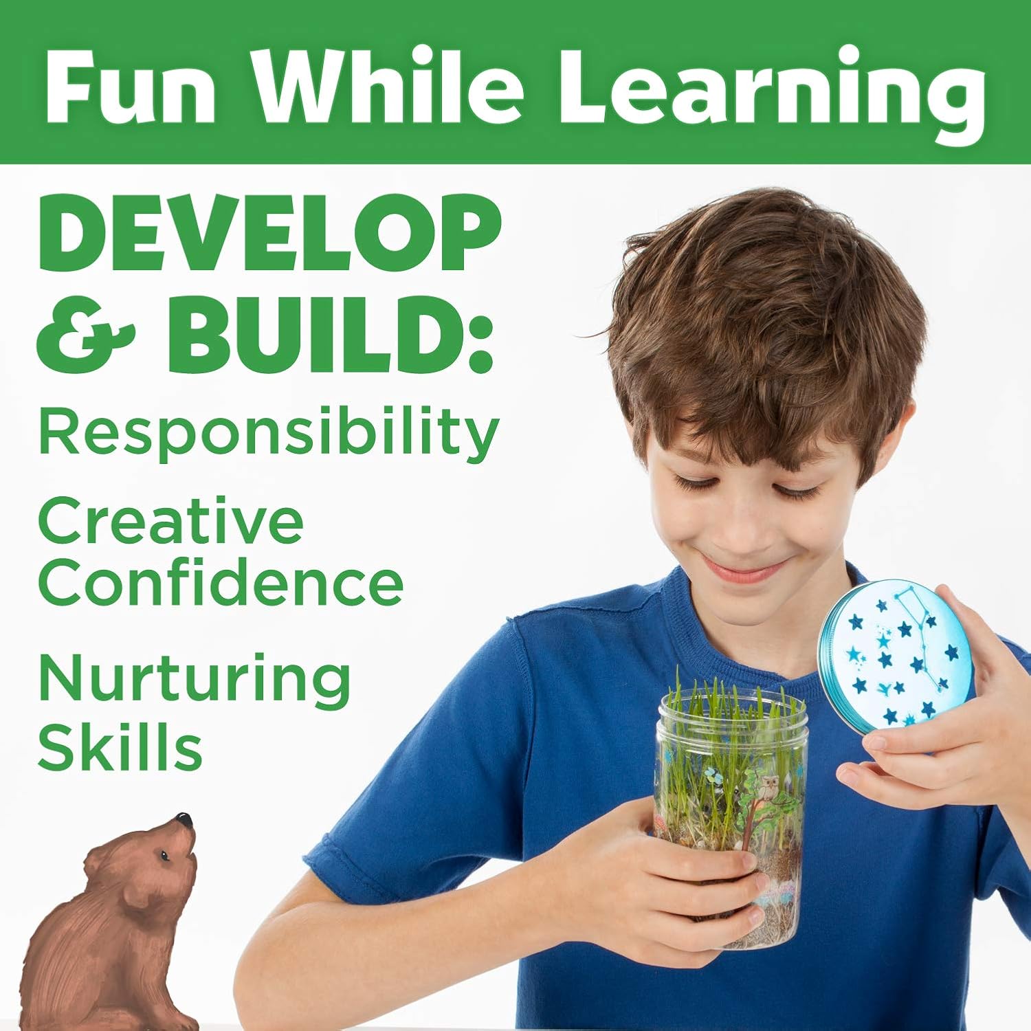 Creativity for Kids Grow 'N Glow Terrarium Kit for Kids - Science Activities for Kids Ages 5-8+, Craft Kits and STEM Gifts for Kids : Toys & Games