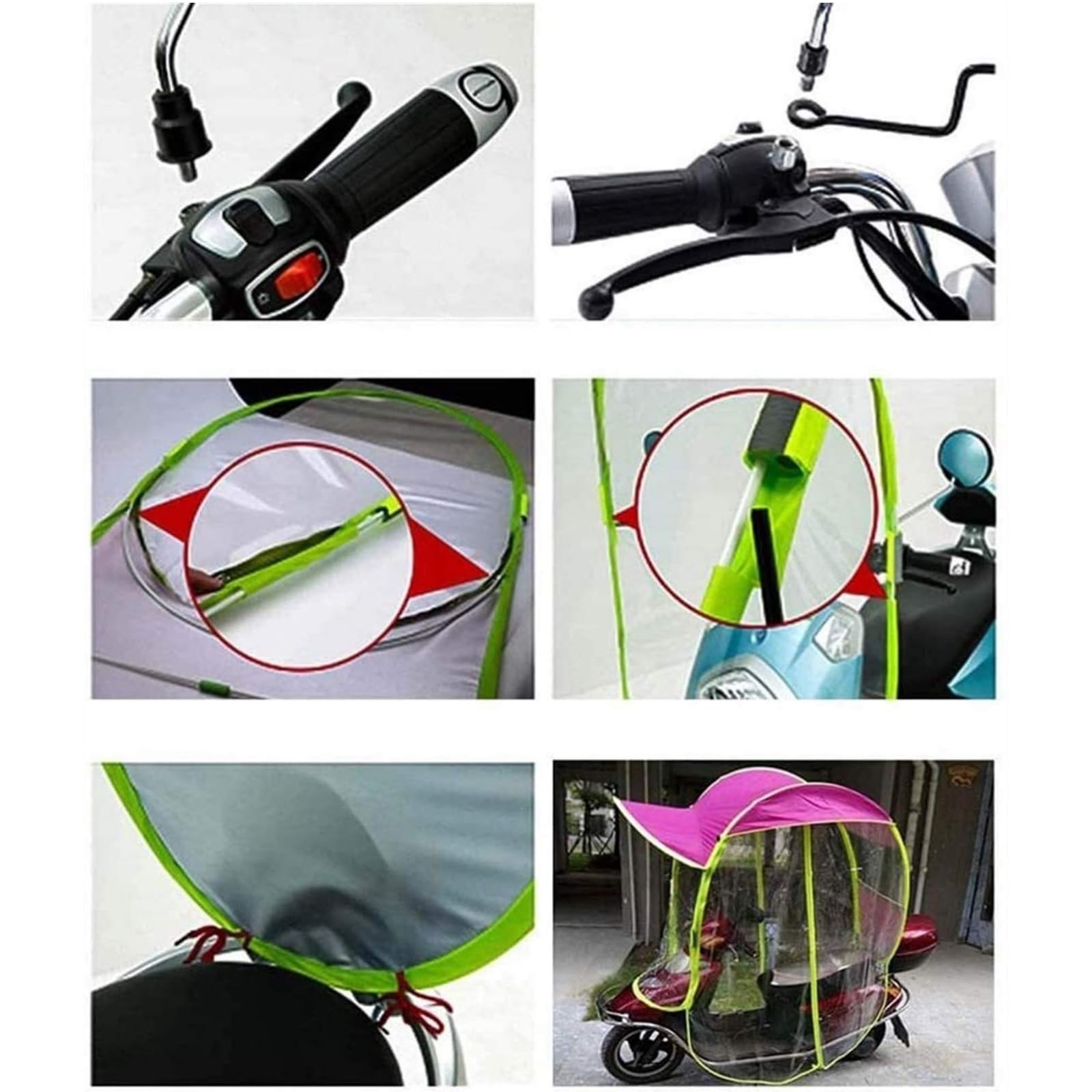 Pare-Soleil De Mobilité Entièrement Fermé Pour Scooter À Moteur Et Housse De Pluie Imperméable, Housse De Pluie Pour Moto, Auvent Universel Pliable Et Imperméable Pour Scooter De Mobilité,Bleu,B