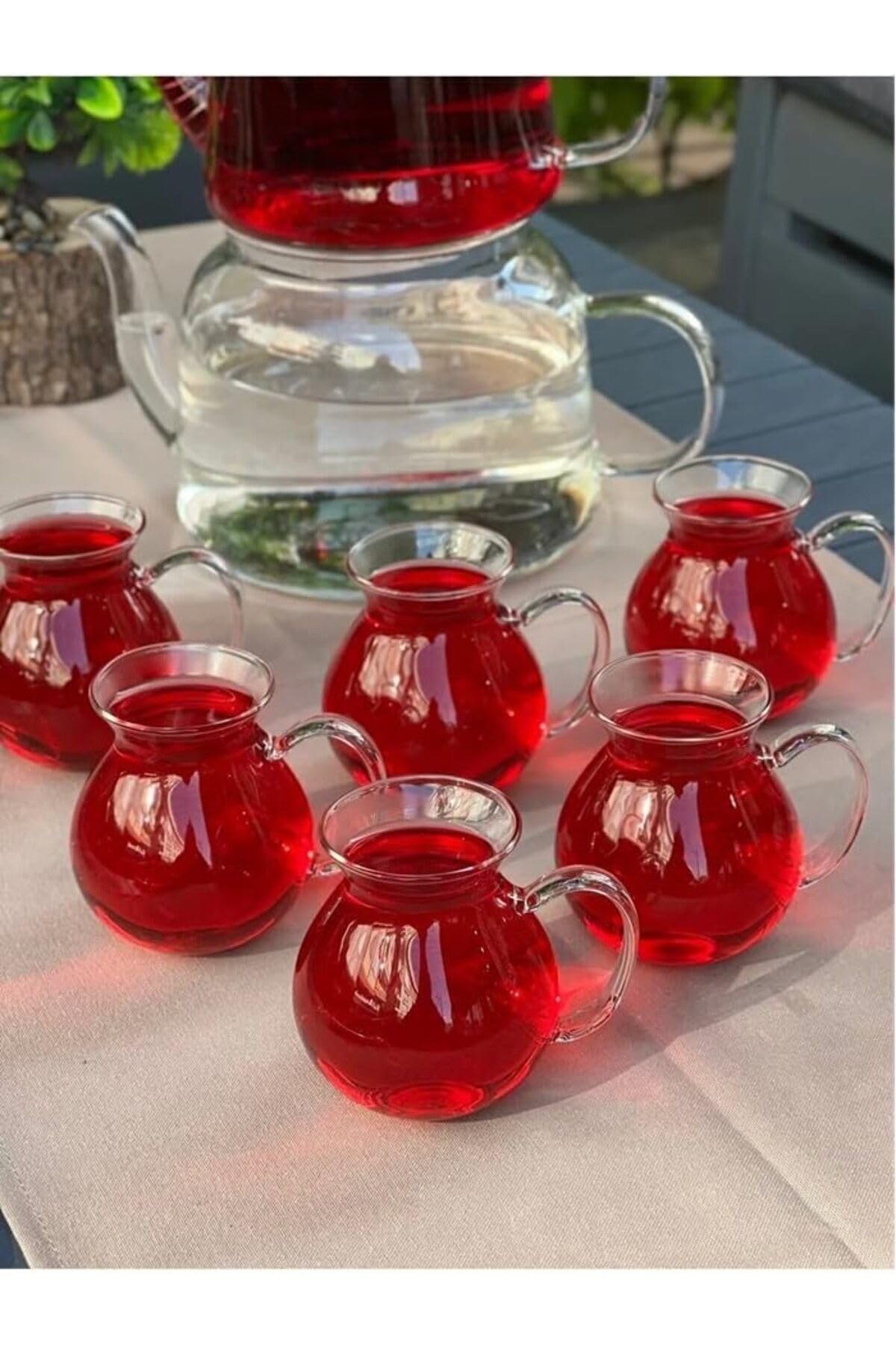 Mithra Life 6 Adet Ateşe Dayanıklı Kulplu Cam Çay Bardağı Kupa Seti 200 ml MIT1165