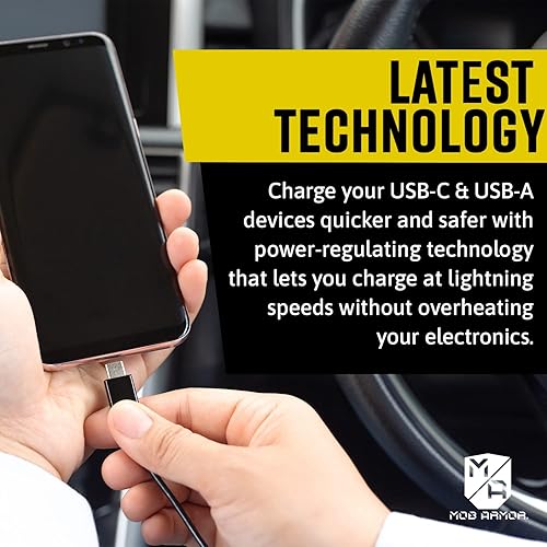Miniatura 2 de Mob Armor Flex Charge Plus - Paquete de cargador de coche para Android y iPhone, serie de voltaje, 38 W, USB C y USB A, cargador de coche