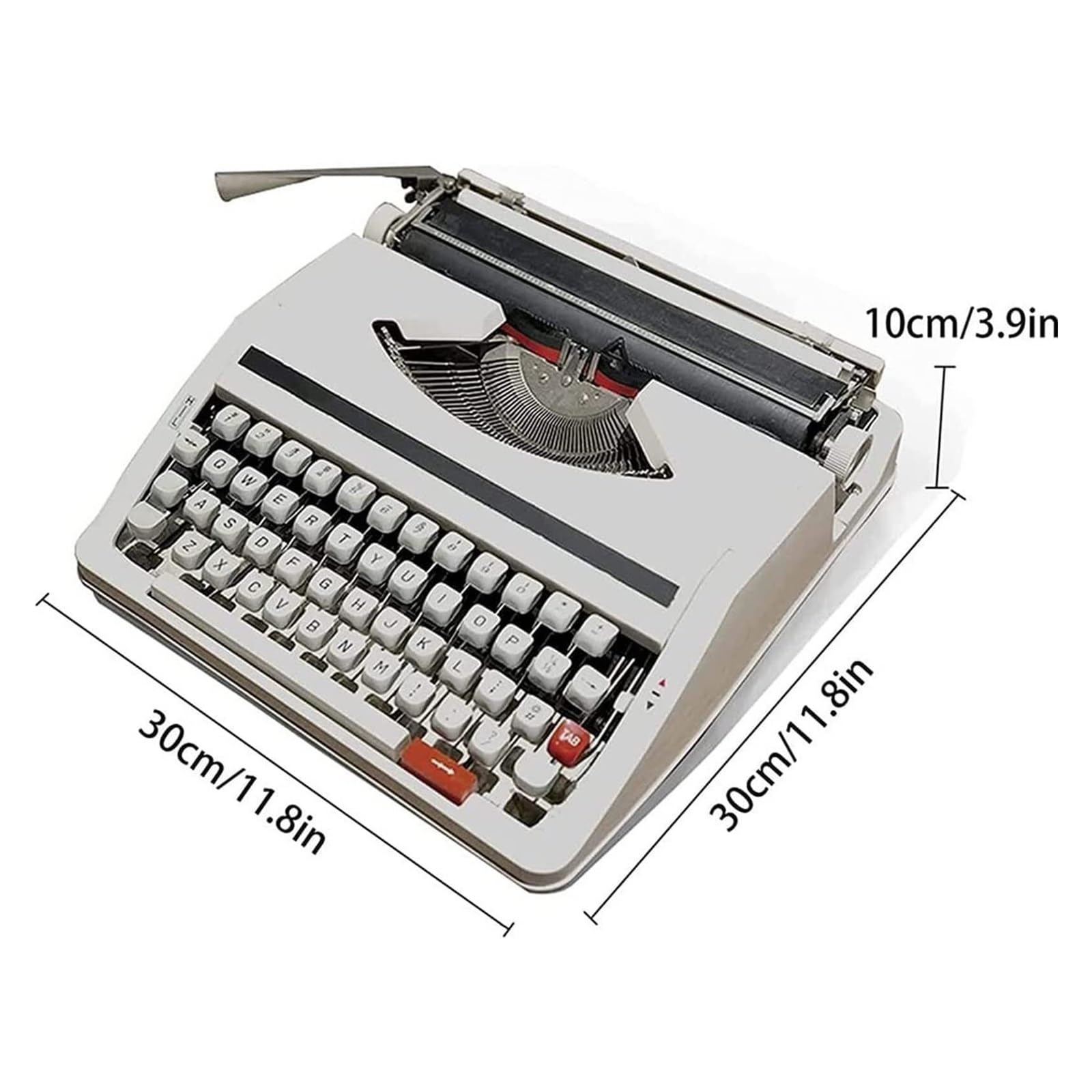 Mechanische englische Schreibmaschine, altmodische traditionelle tragbare manuelle Schreibmaschine, klassische Nostalgie, tragbare Retro-Schreibmaschine