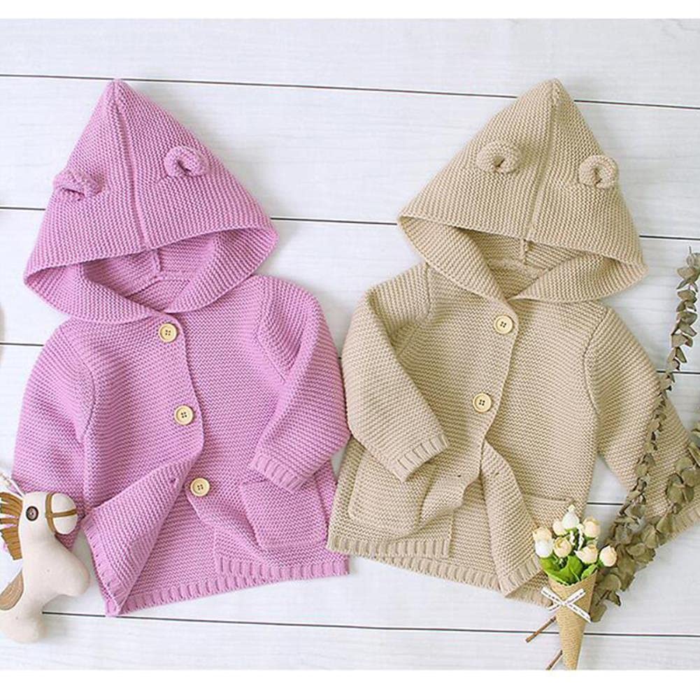 UKKO Suéter para niños Cardigan De Punto Cardigan Cardigan Niños con Capucha para Niños Chaqueta De Un Solo Pecho