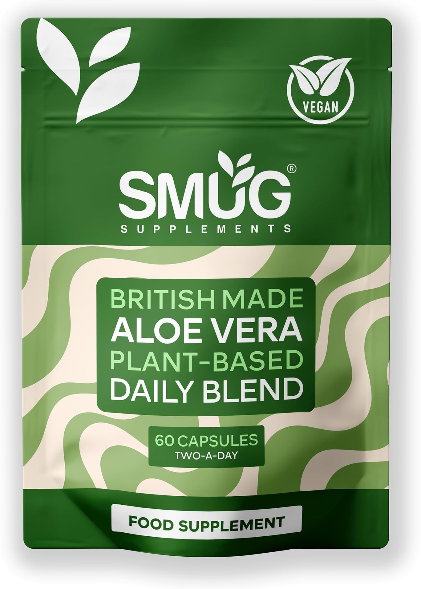 Aloe Vera Extract - 60 Capsules โ Two a Day โ Plant Based Supplement โ 30 Day Supply โ Made in Britain โ SMUG Supplements