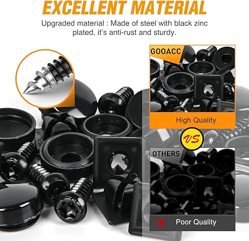 Vista 42 de GOOACC GRC-70 - 35 piezas de pernos de protección contra salpicaduras para motor, parachoques guardabarros, retenedor de empuje, clips de remache
