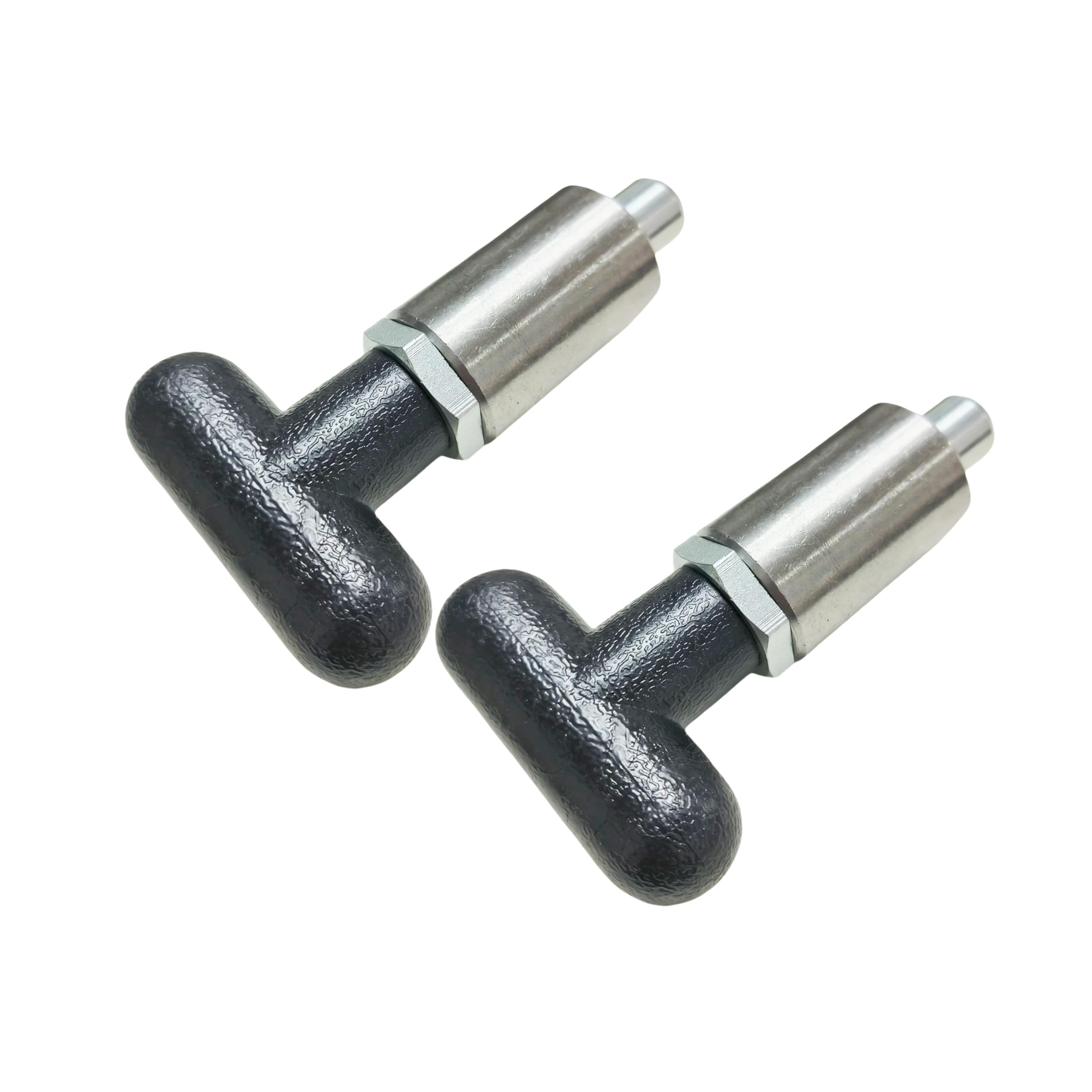 Handle Spring-Loaded Pull pins, Steel Spring plungers/Dowel pins, Handle Pull Rod knobs, Screw Locks with Platform (T-Handle 1/4in-2Pcs)