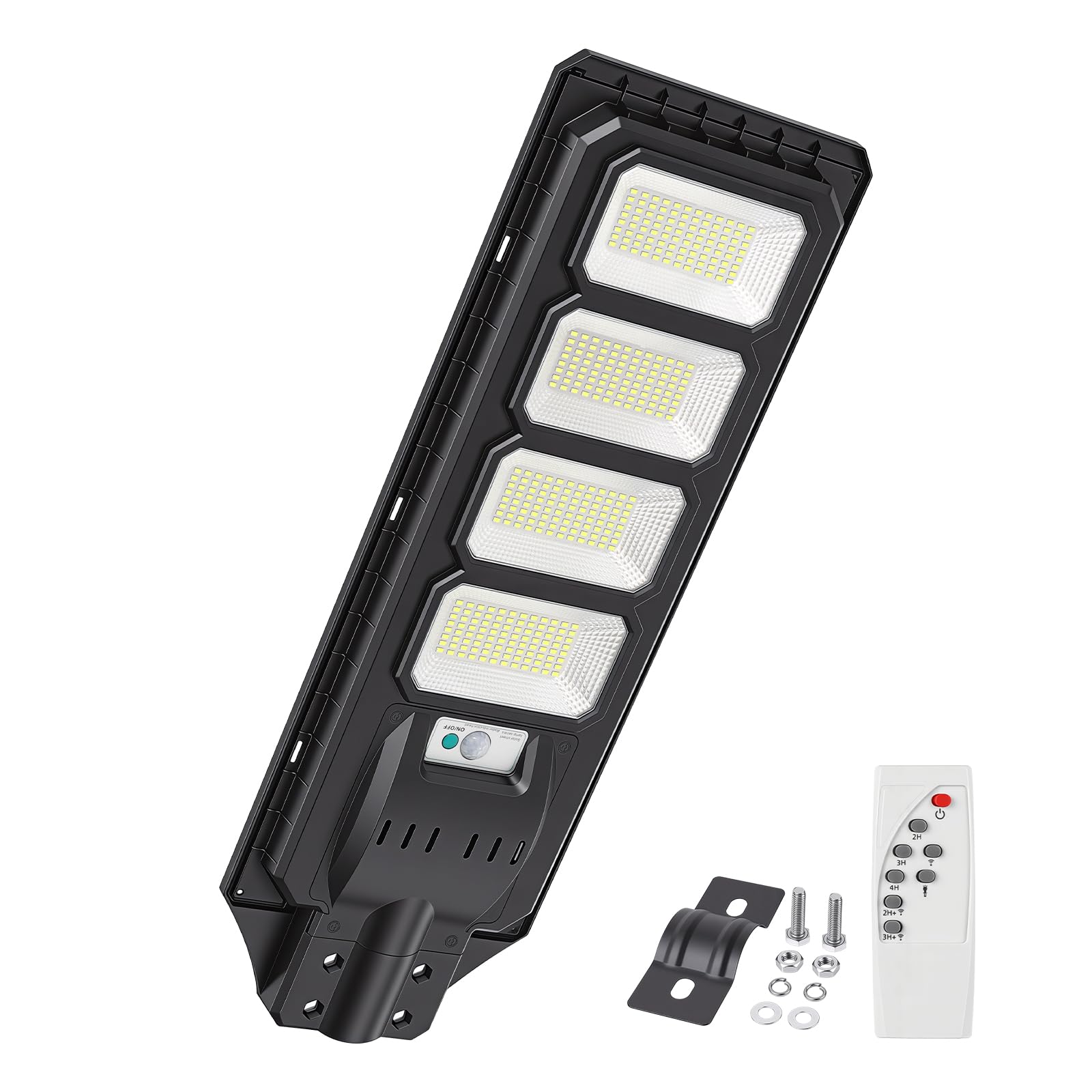 RIGIDON solarlampen außen mit IR fernbedienung, bewegungssensor dämmerung | wasserdicht, 6000K, 384 led 20000mAH, led strahler, straßenlampe wegeleuchten, led scheinwerfer, für garten hof parkplatz