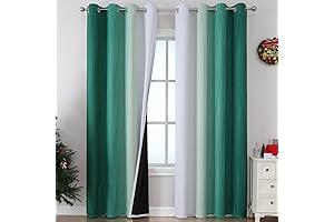 Estelar Textiler Green and White Blackout Curtains: Enhance Your Space with Ombre Elegance