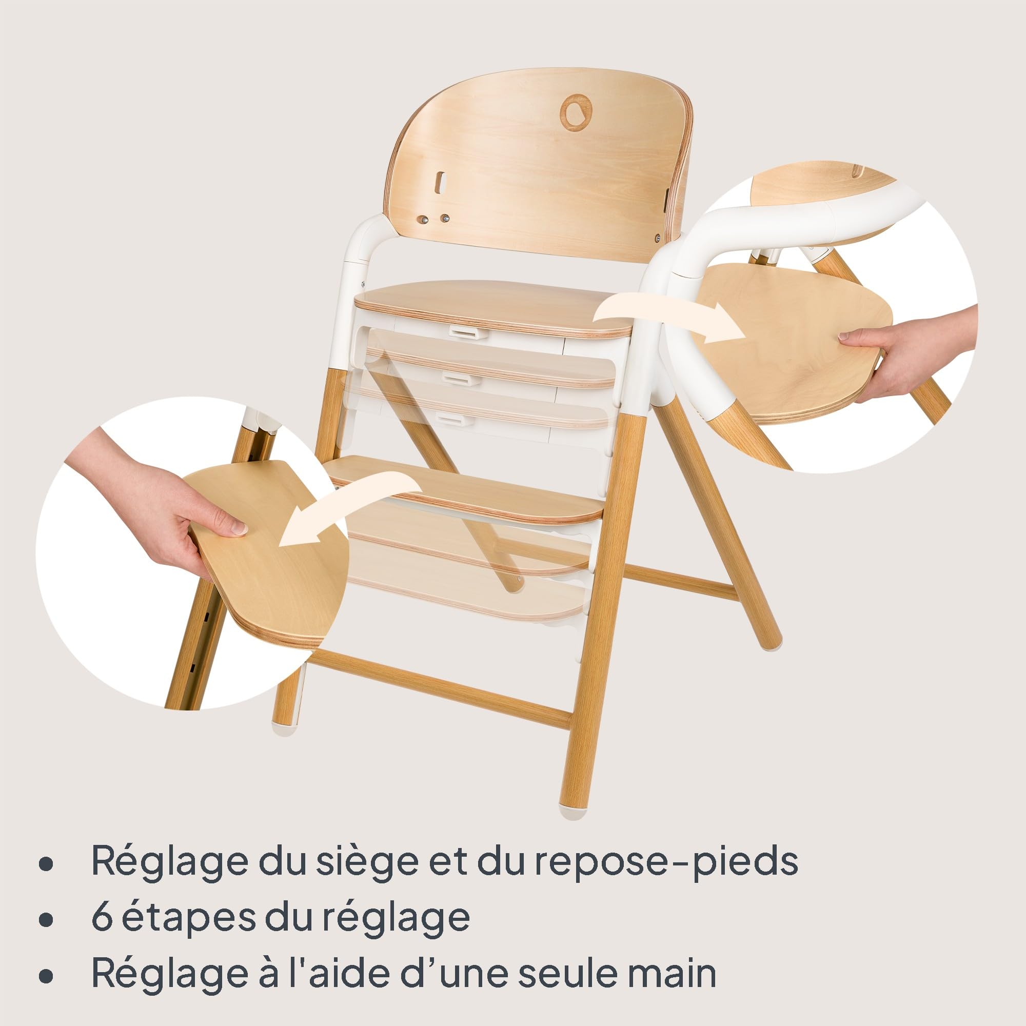 Lionelo Celia Set Chaise Haute Bébé Évolutive 4 en 1 avec Transat Naissance, Réglage à 1 Main, Harnais 5 Points, Plateau Lave-Vaisselle, Chaise jusqu’à 110 kg