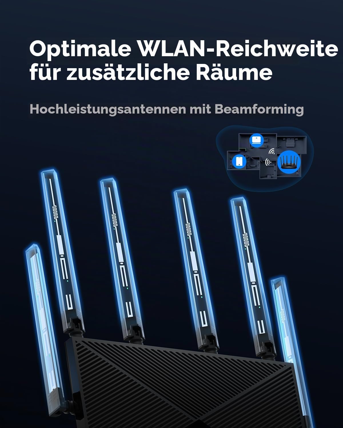 Cudy BE6500 WiFi 7 Router Dual Band Gaming Router, 2,5G WLAN Router mit VPN Client & Server, WiFi Router für Gaming & Streaming, Broadcom 2 GHz Quad-Core CPU, App-Steuerung, WR6500H