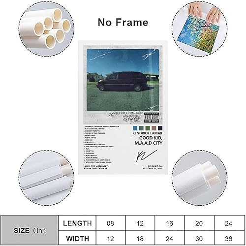 Miniatura 3 de Kendrick - Póster de Lamar Good Kid, M.A.A.D City para habitación, lienzo estético, arte de pared, decoración de dormitorio, 12 x 18 pulgadas (11.8