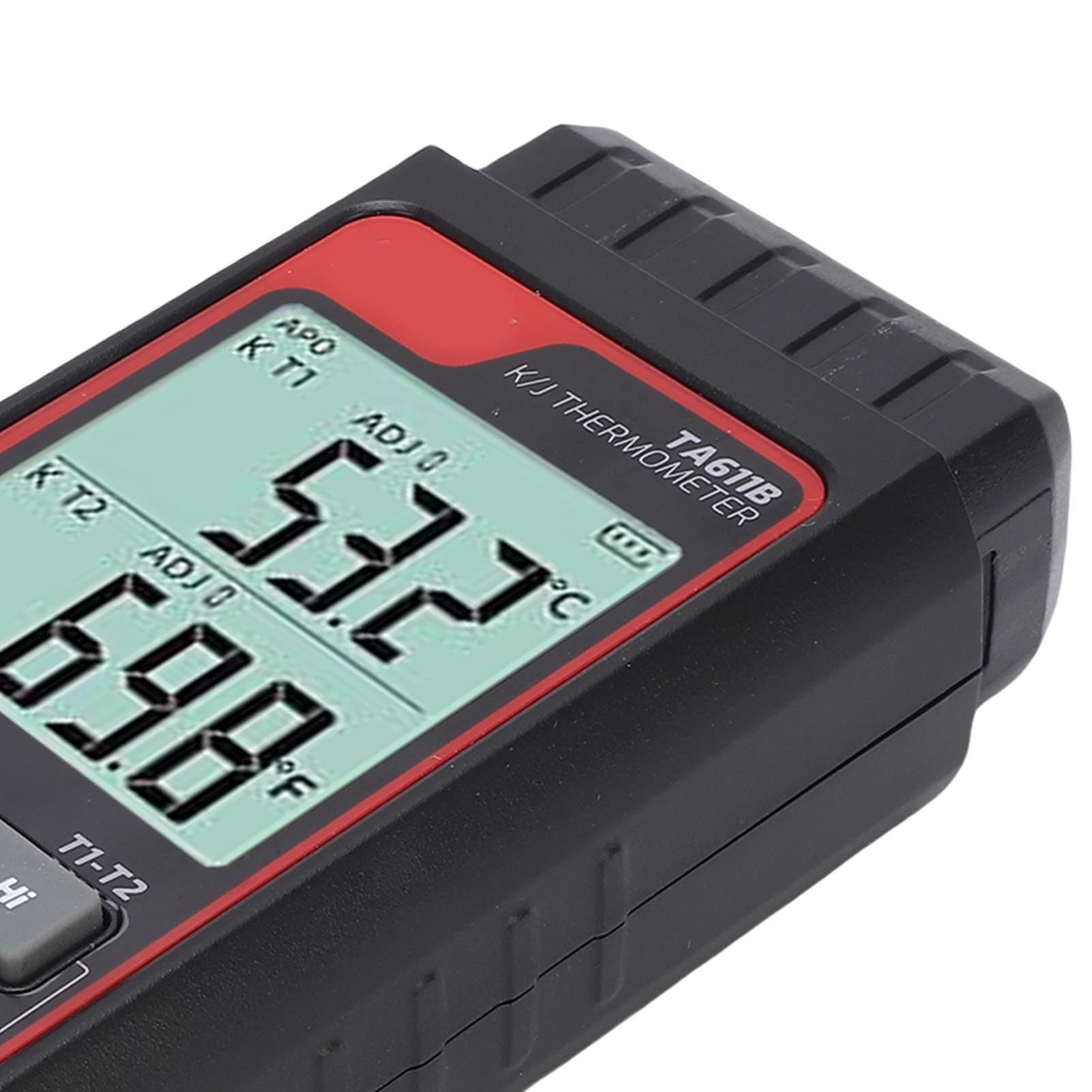 Termometro termocoppia, misuratore di temperatura digitale a doppio canale, per professionisti, in plastica e acciaio inossidabile