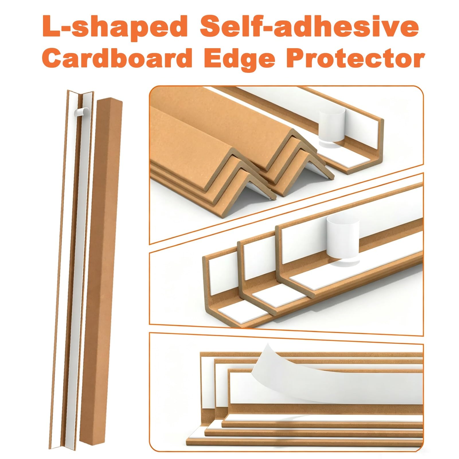 Protezioni Angolari Autoadesive A Forma Di L Per Cartone, Rinforzi Per Angoli Di Spedizione, Pallet E Scatole, Protezioni Bordi Per Imballaggi Per Traslochi, Stoccaggio(20 PCS,L 500 x W 50 x H 5 mm)