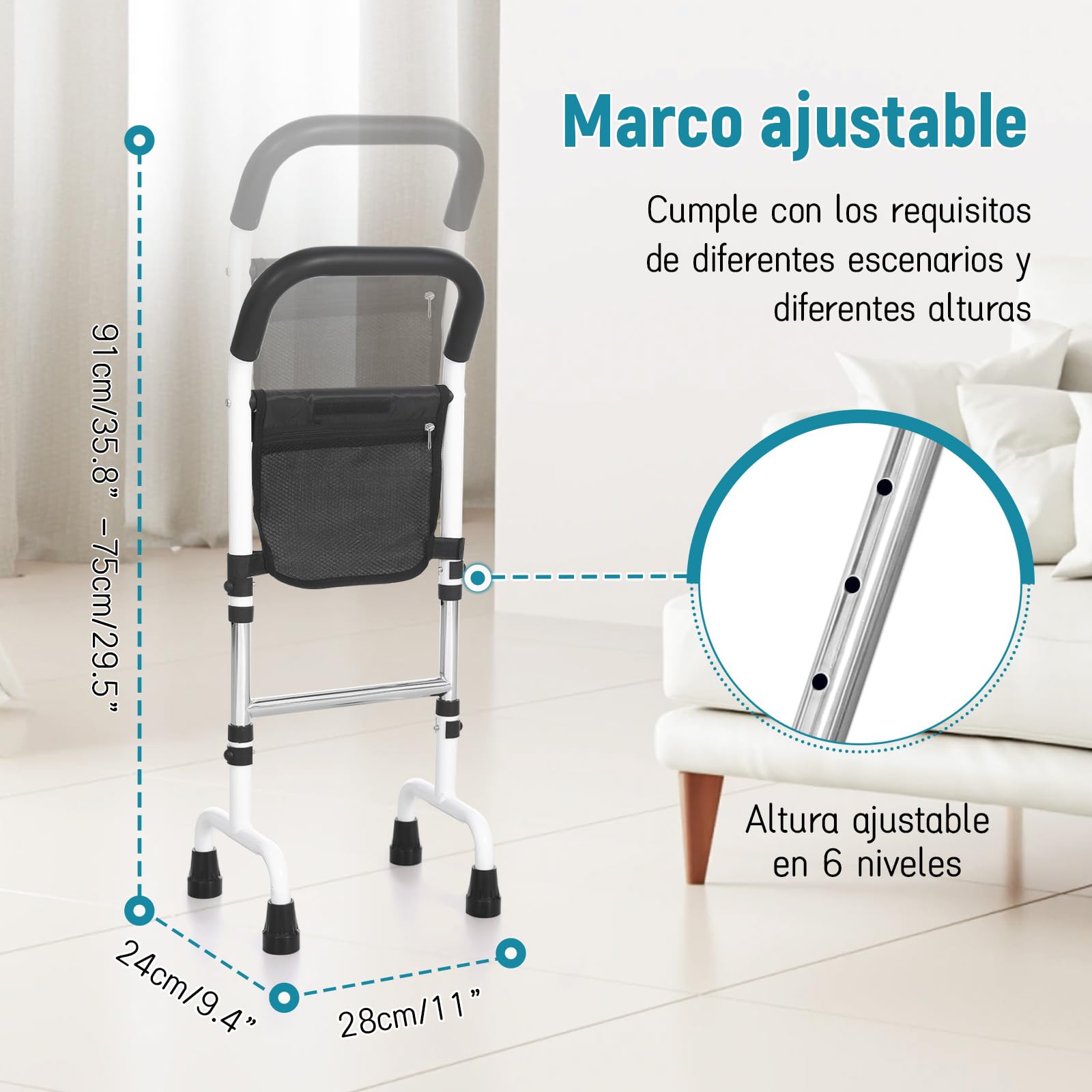 Ayuda para levantarse para personas mayores, ayuda para levantarse de la cama, el suelo del inodoro y el sofá – Estabilidad