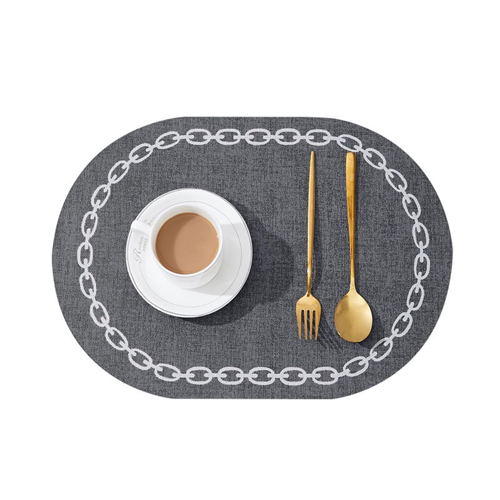 Set de table imperméable lavable KnSam en PU PVC résistant lot de 6 déco gris foncé moderne