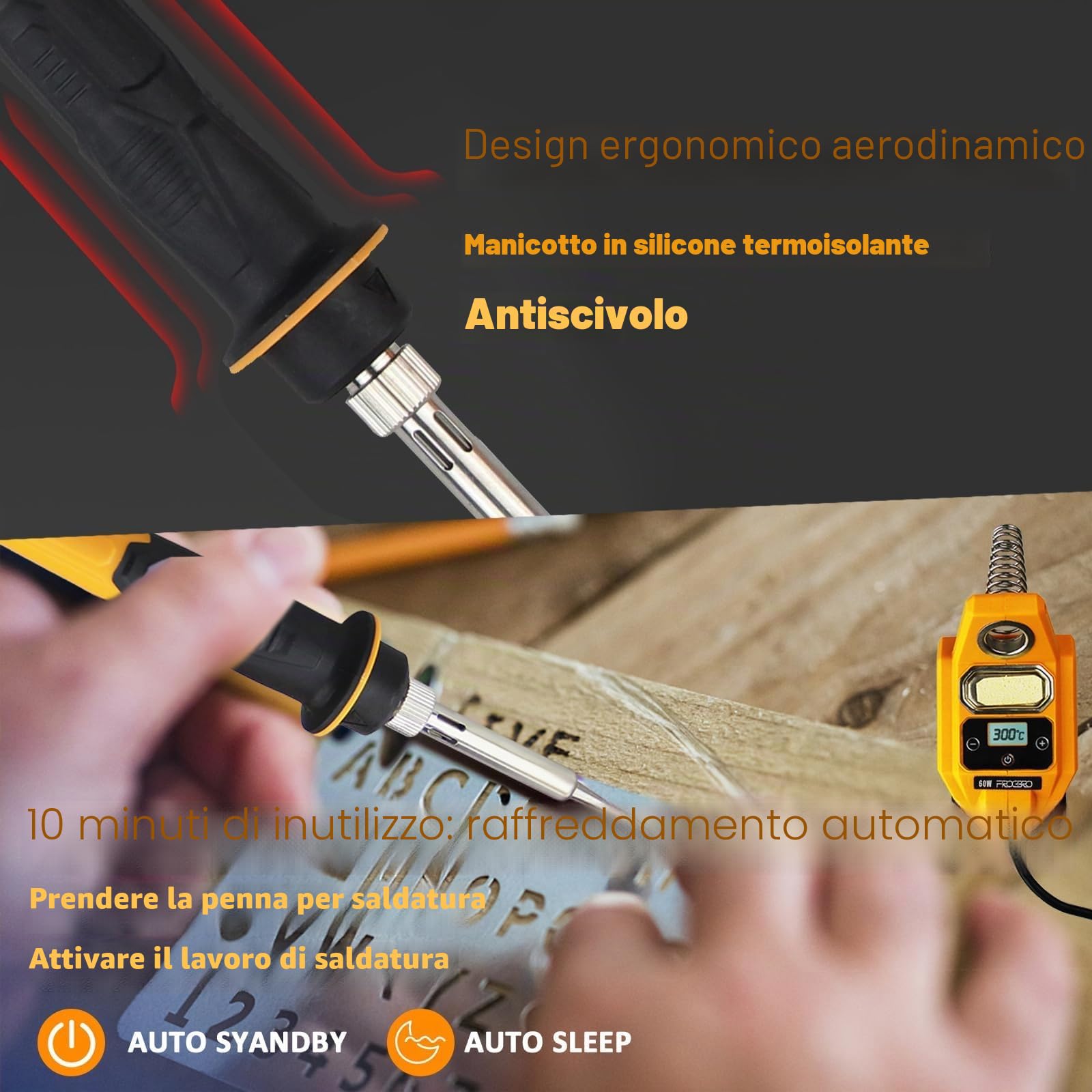 Stazione Saldatore a Batteria per Makita 20V Max Batteria, Temperatura Regolabile 100-500℃, Saldatore Portatile con 6 Punte e Display LED per Riparazioni Fai da Te (Batterie non Incluse)