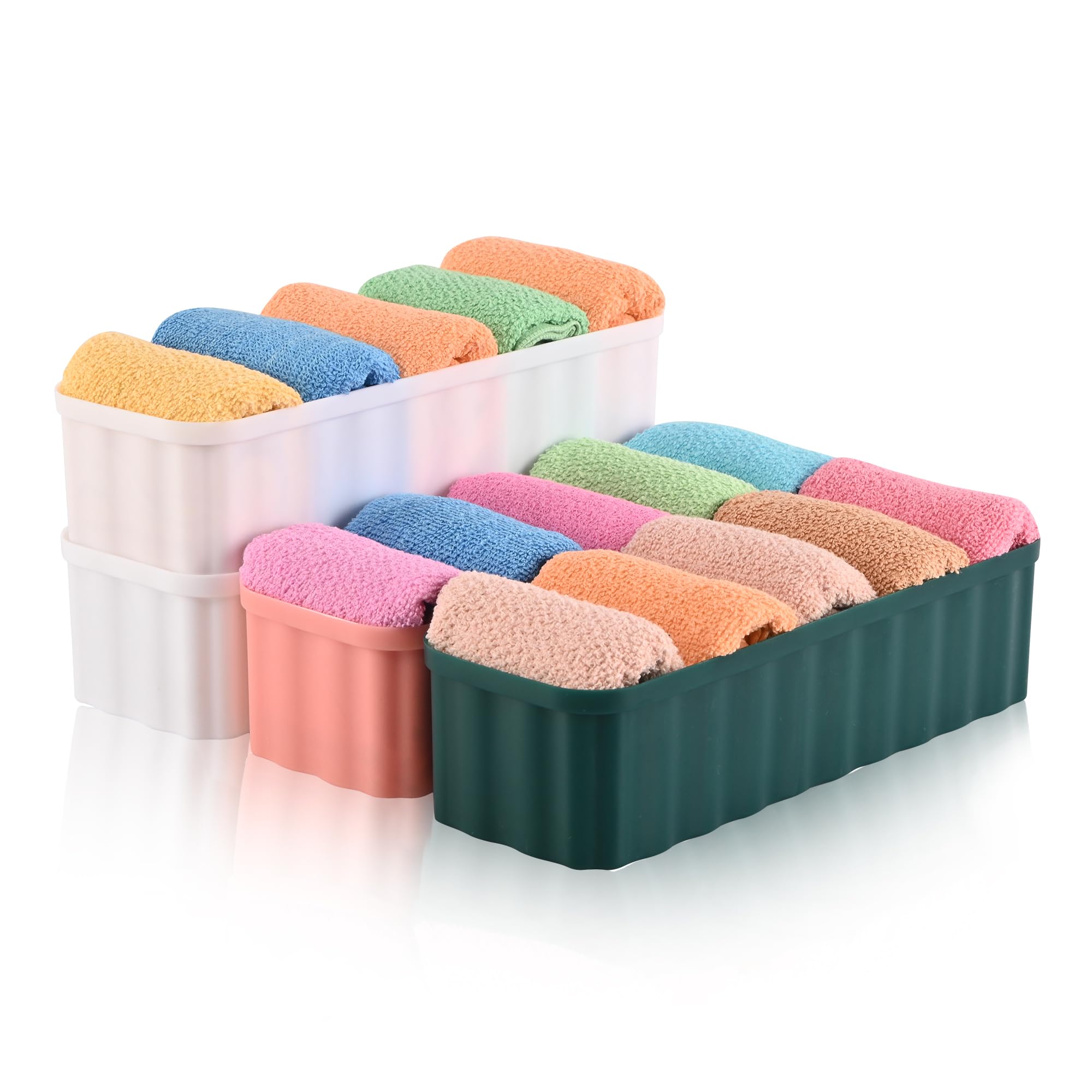 Kuber Industries Plastikowy wielofunkcyjny organizer do szafy do przechowywania z przegródkami, organizer na toaletkę, organizer na biurko do domu i biura, wielokolorowy