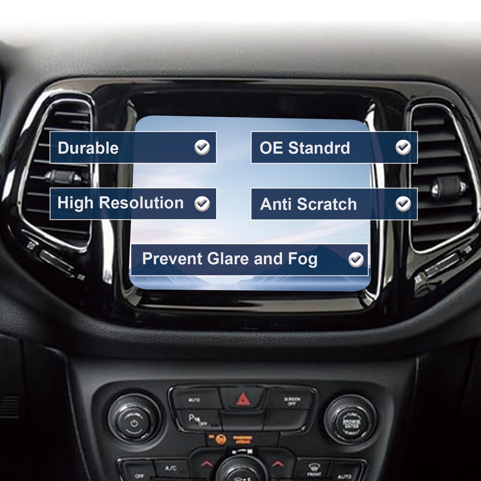 Touch Screen per Jeep Compass Radio Navigation 2017-2020 Digitazer, Parte Numero TDO-WXGA0700K00033-V2 TDO-WXGA0700K00057-V1 Touchscreen Pannello Vetro (7", Not per Uconnect 4C / UAQ/UAS)