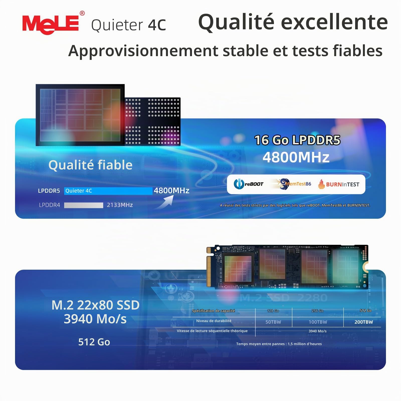 MeLE Quieter 4C Mini PC Fanless, N150 16GB 512GB, Triple Affichage 4K | MeLE Quieter 4C Mini PC Fanless, N150 16GB 512GB, Triple Affichage 4K
