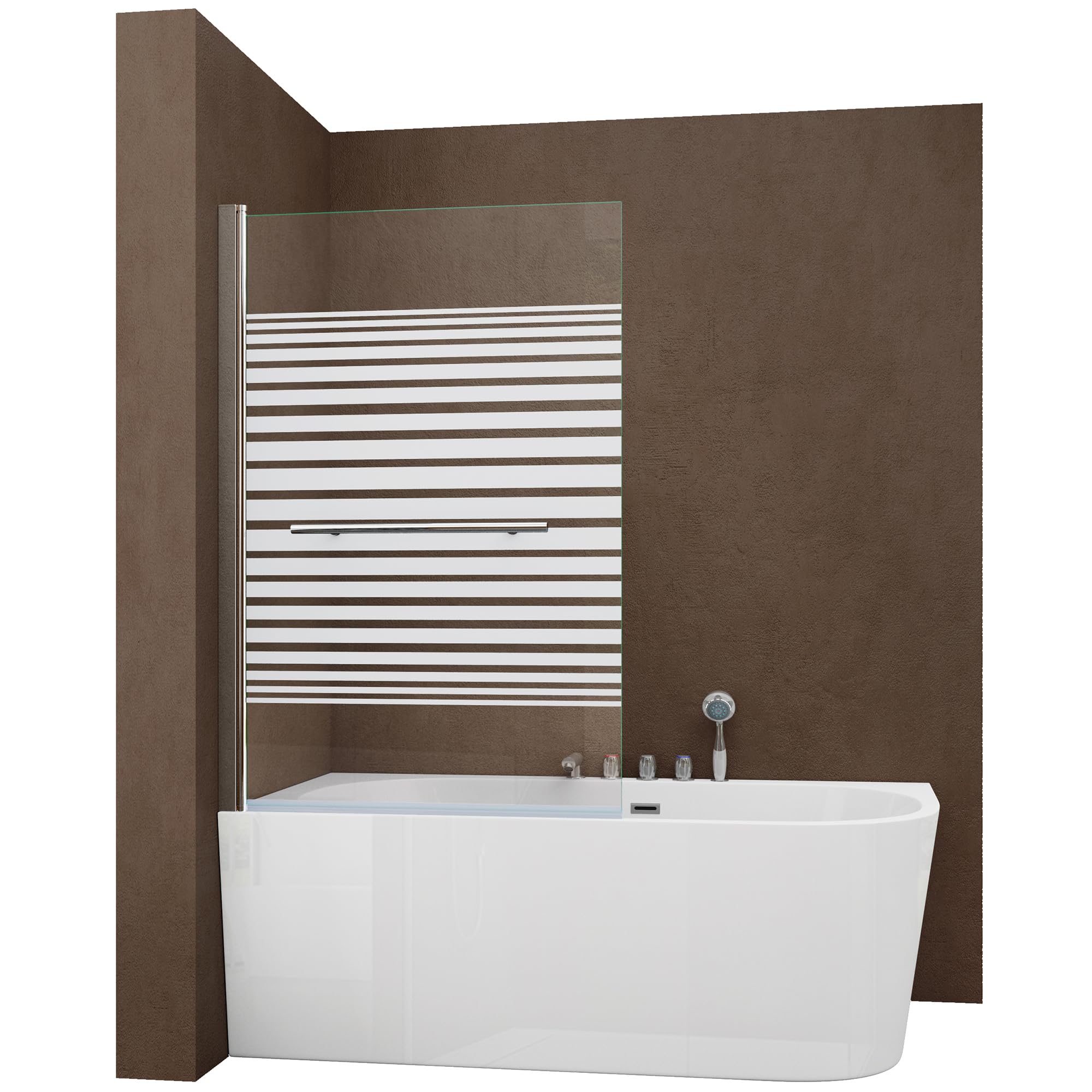 doporro Duschwand für Badewanne 90x140 cm Badewannenaufsatz Teilsatiniert