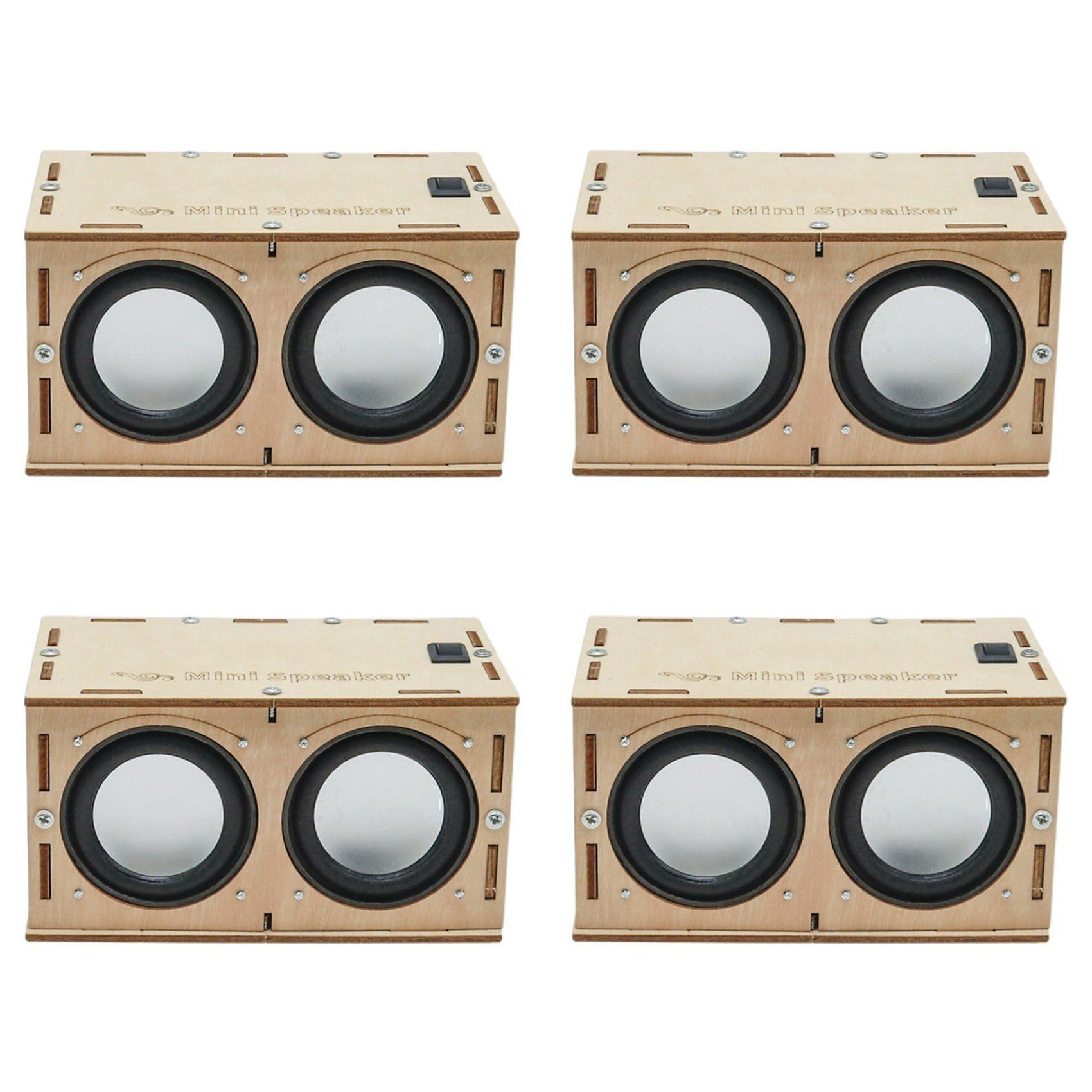 Jnchdghwa Photo Color 4X Diy Bluetooth Speaker Box Kit Electronic Sound Amplifier Builds Your Own Portable Wood Case Bluetooth Speaker Sound