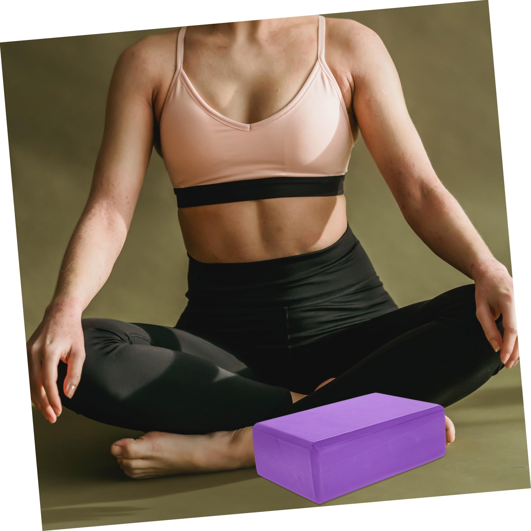 Mikikit Blocchi Yoga con Cintura in Eva Leggeri e Facili da Trasportare Set 3 Pezzi per Stretching per Sessioni di Yoga e Palestra