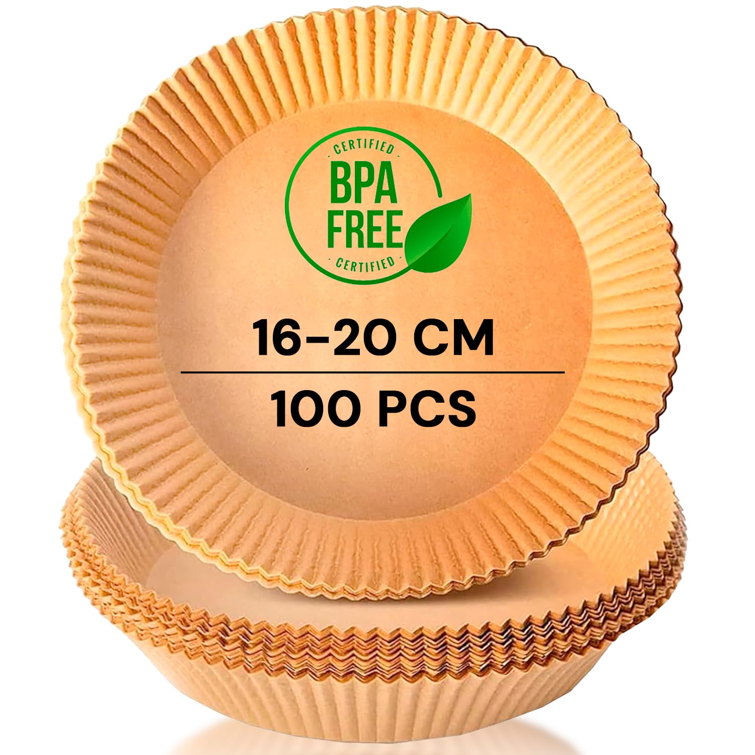 edihome, Carta Forno per Friggitrice ad Aria, BPA Free, Monouso, Adatto al Forno, da 5 a 8 litri (Rotonda, 16-20 cm)