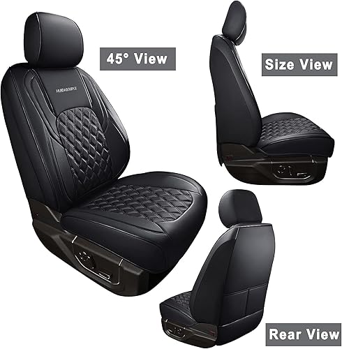Miniatura 8 de Huidasource Fundas de asiento delantero de automóvil, funda de cojín impermeable de piel sintética F150 para asiento de camión, ajuste personalizado