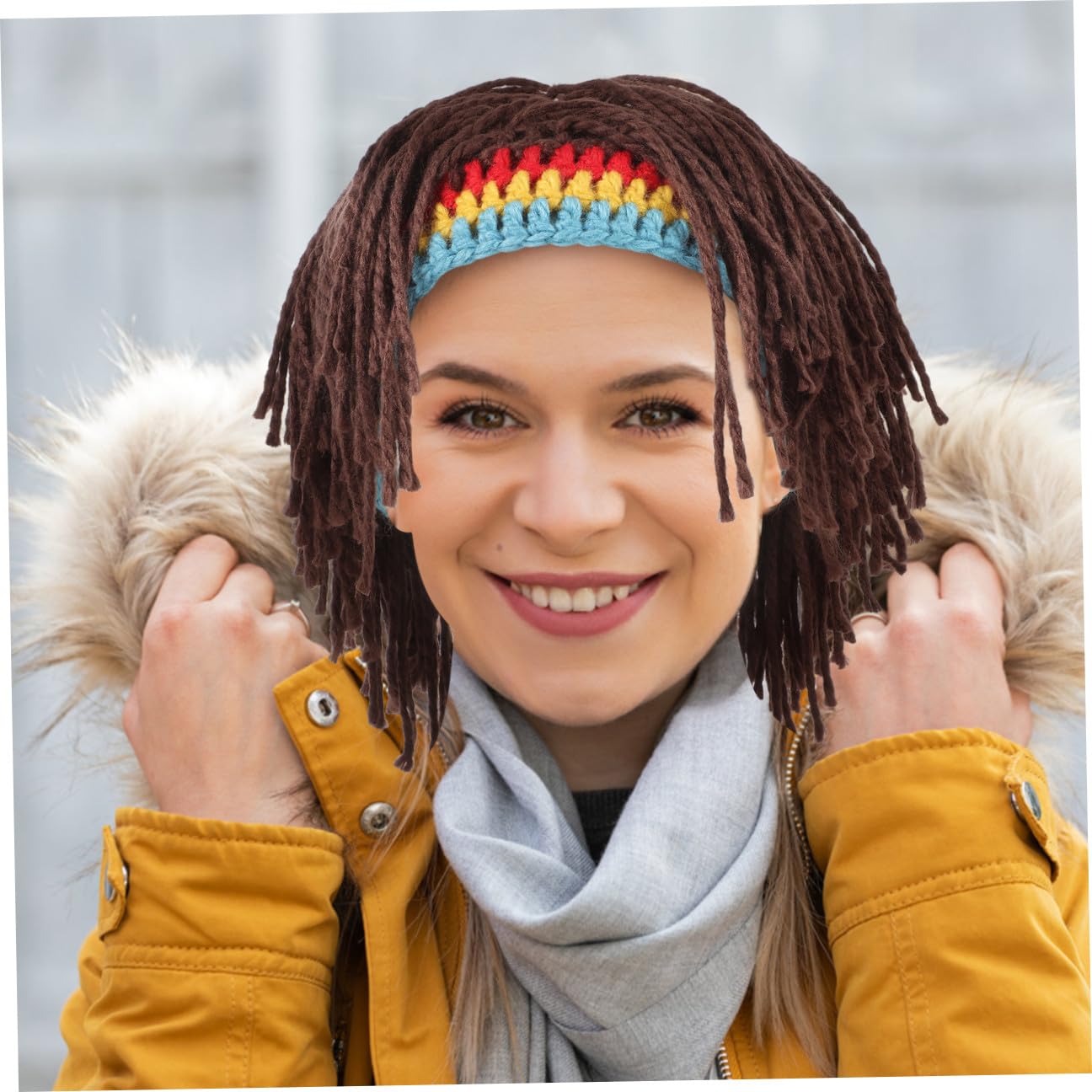 3stücke Weird Wig Hat Lustige Gestrickte Mütze Mit Regenbogenperücke Warm Und Einladend Für Männer Und Frauen Für Partys Und Besondere Anlässe