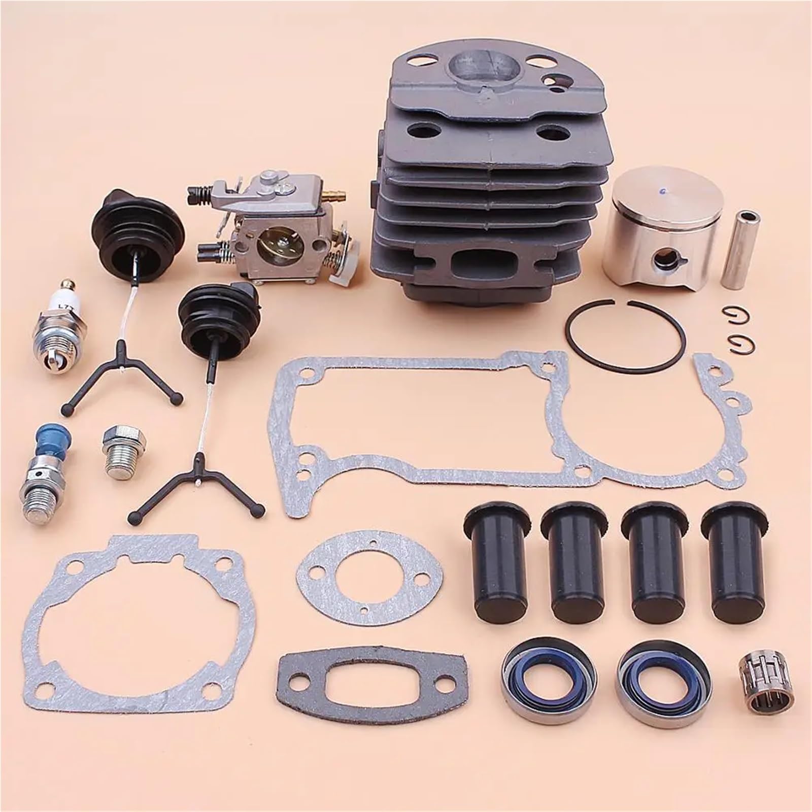 Kit de tapa aceite combustible, carburador pistón cilindro motosierra 45MM, amortiguador AV, for H/U/S/Q/V/A/R/N/A 51 55
