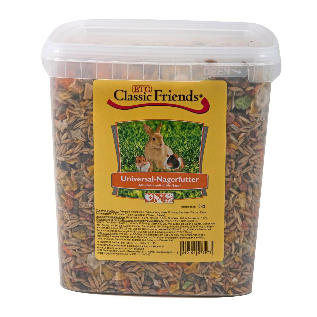Secchio universale per mangime per roditori, confezione da 1 (1 x 3 kg)