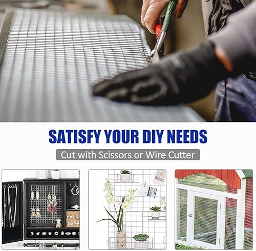 Miniatura 12 de Goplus Paño de hardware, malla de alambre cuadrada de calibre 19 de 1/2 pulgada, valla de rollo de malla de metal galvanizado, valla de jardín