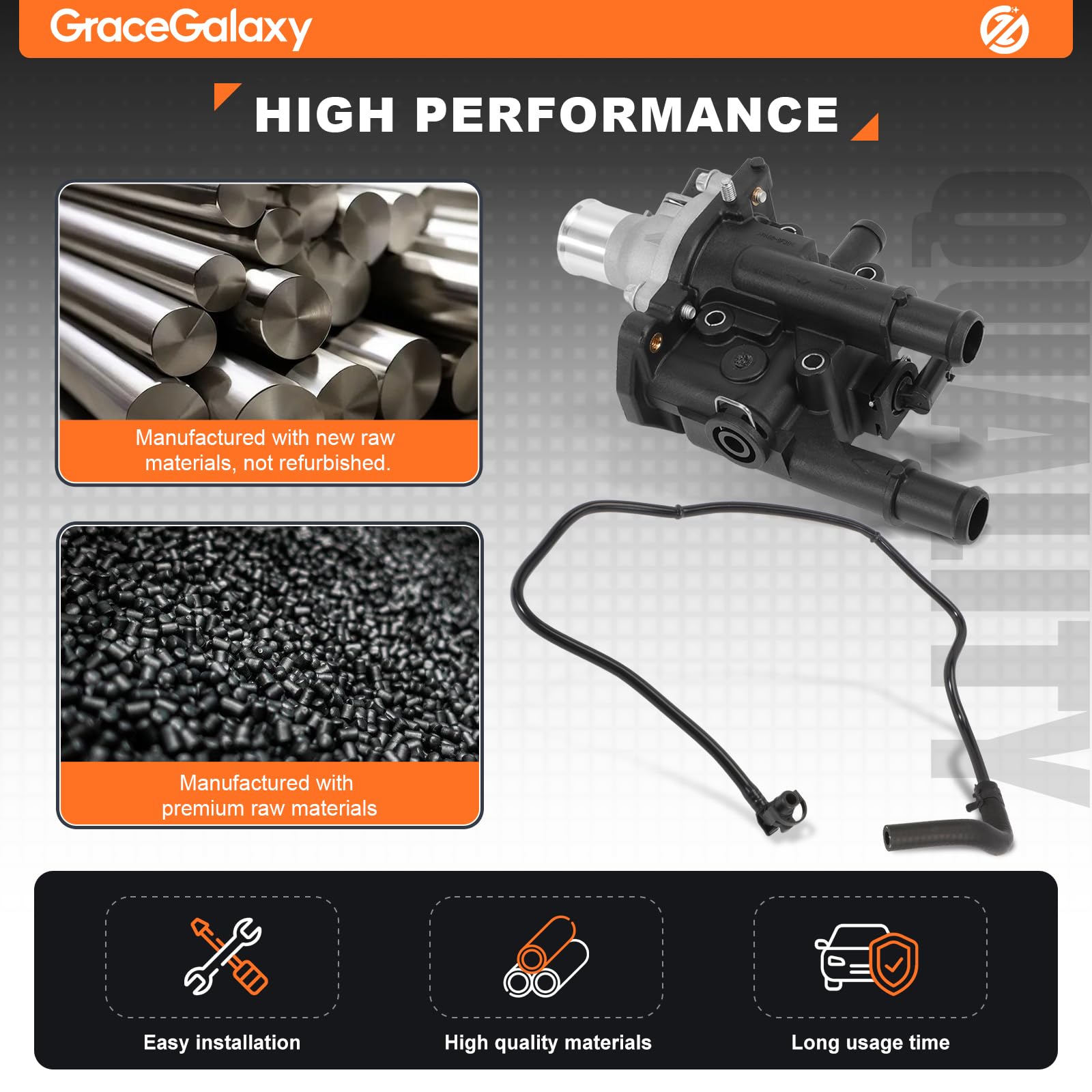 GraceGalaxy Termostato alloggiamento con tubo termico per Zafira C Tourer Zafira B Astra H Astra J Insignia A Mokka X Signum Vectra C 159 Aveo Cruze Orlando Trax Croma Caravan 1.6 1.8 25192230