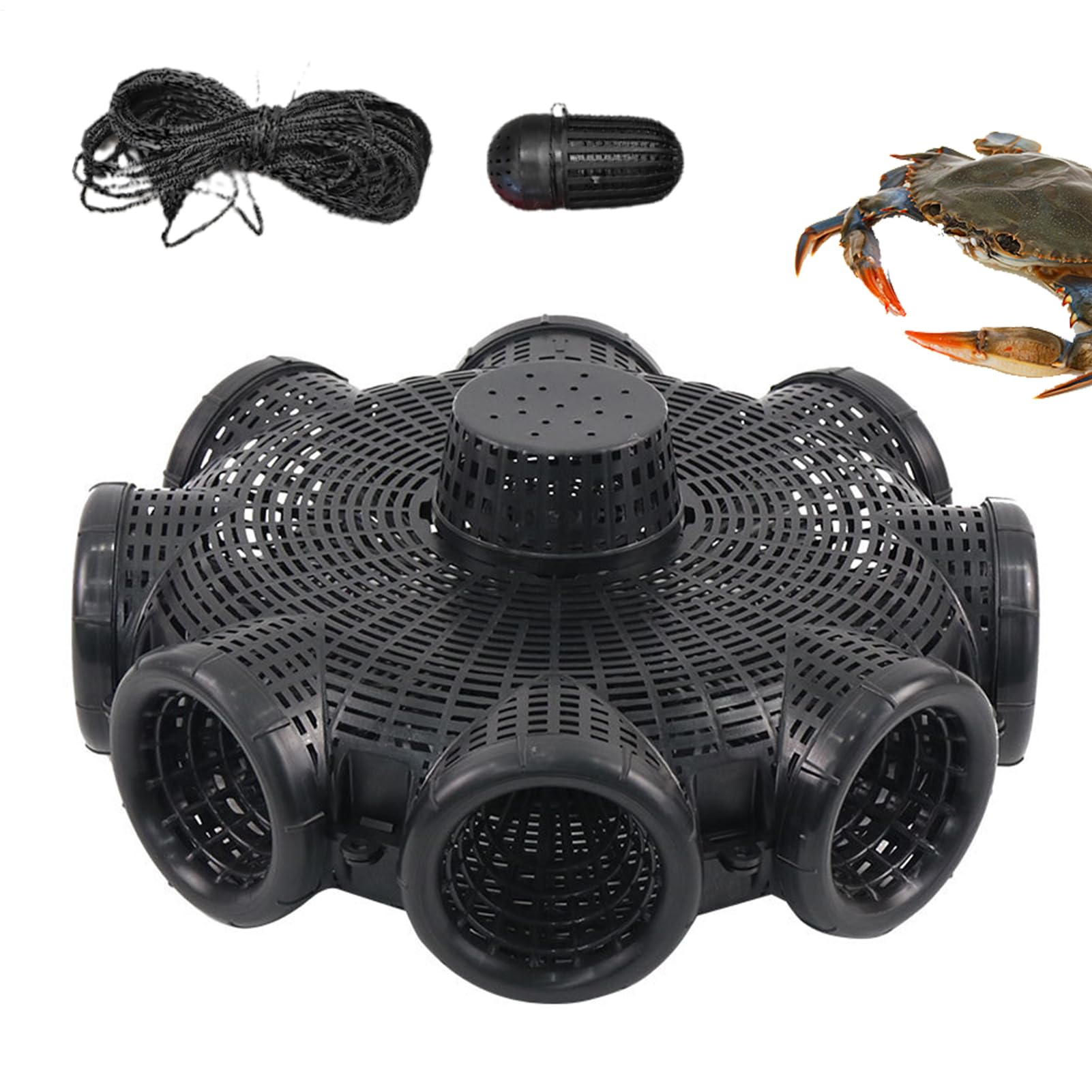 Trampa Cangrejos, 8 Agujeros Trampas Peces De Malla De pesce, Red De pesce | Automática De Nailon, Trampa para Pececillos De Plata, Cebo Jaula para Peces Camarones Pececitos cangrejos cangrejos