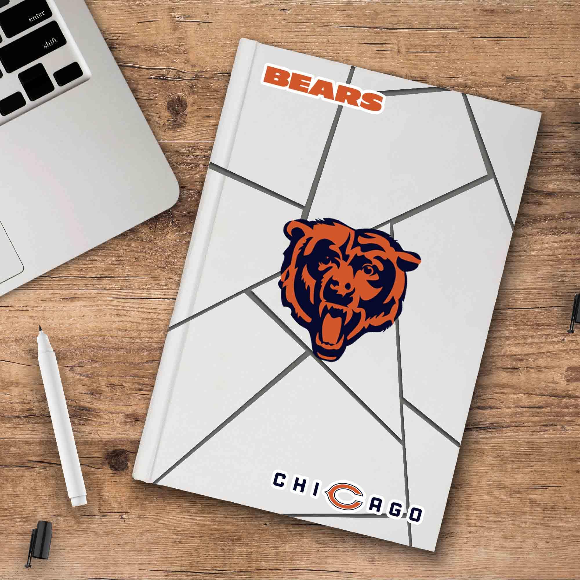 Lot De 3 Décalcomanies Logo Chicago Bears – Autocollants Noir – Marque Rico – Neuf